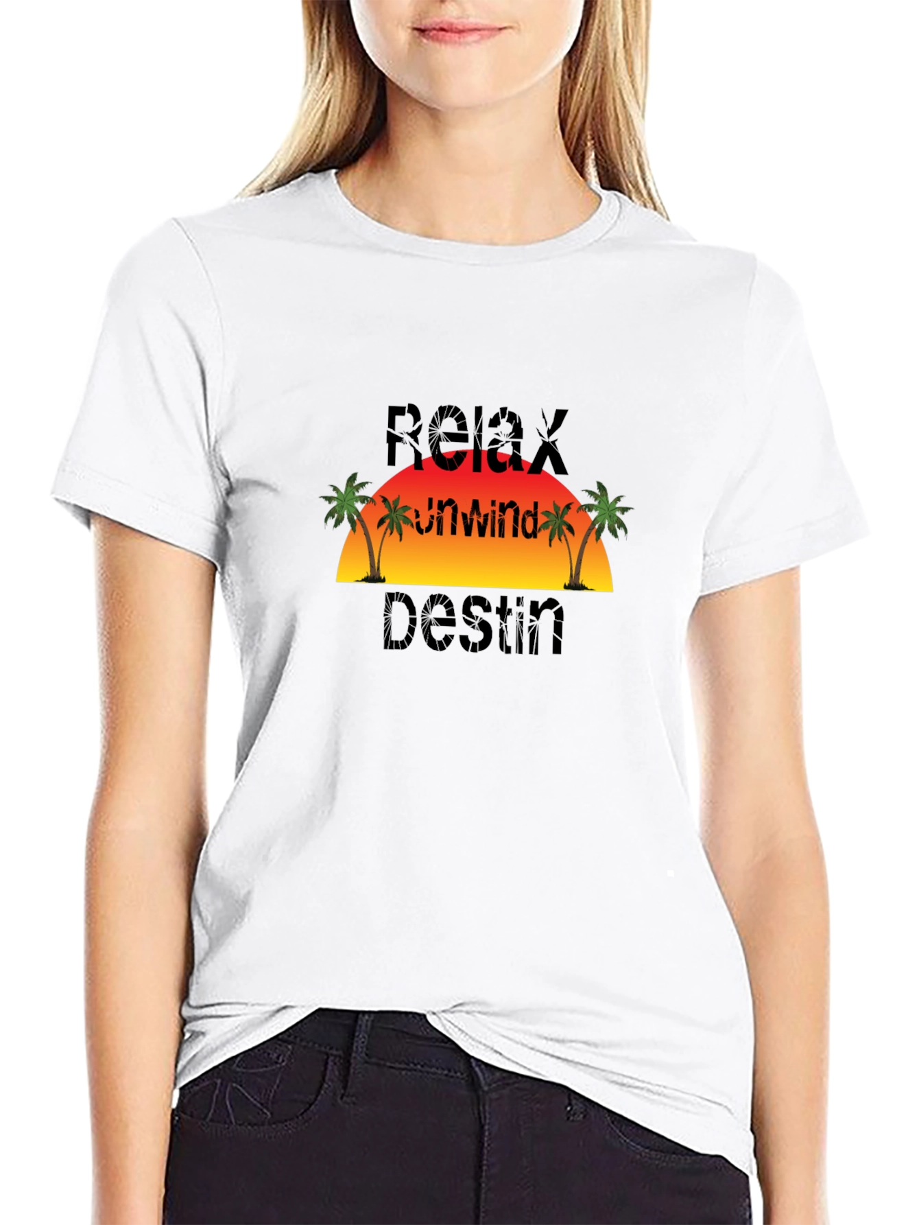 Relax Unwind Destin Black T-Shirt