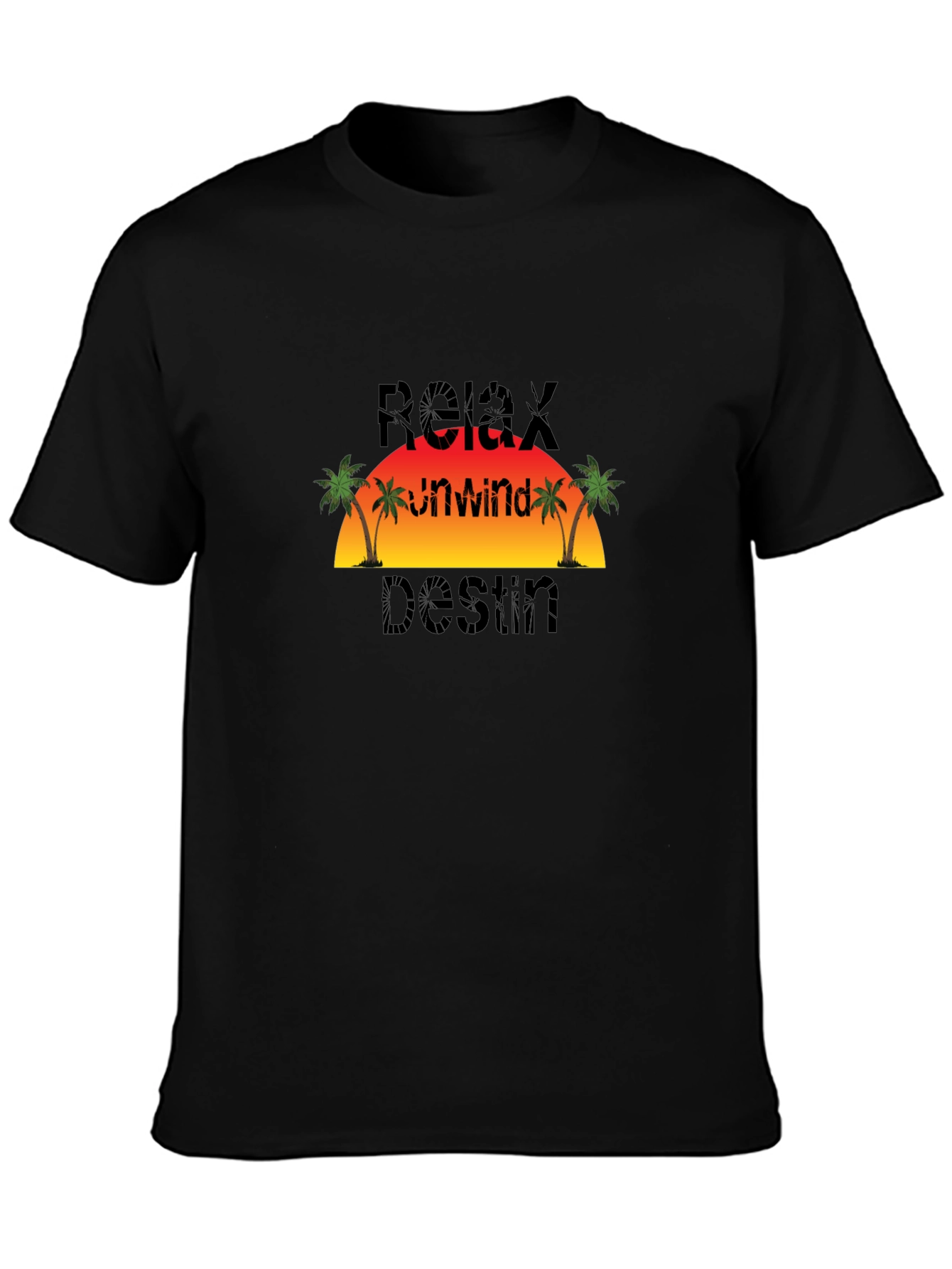 Relax Unwind Destin Black T-Shirt