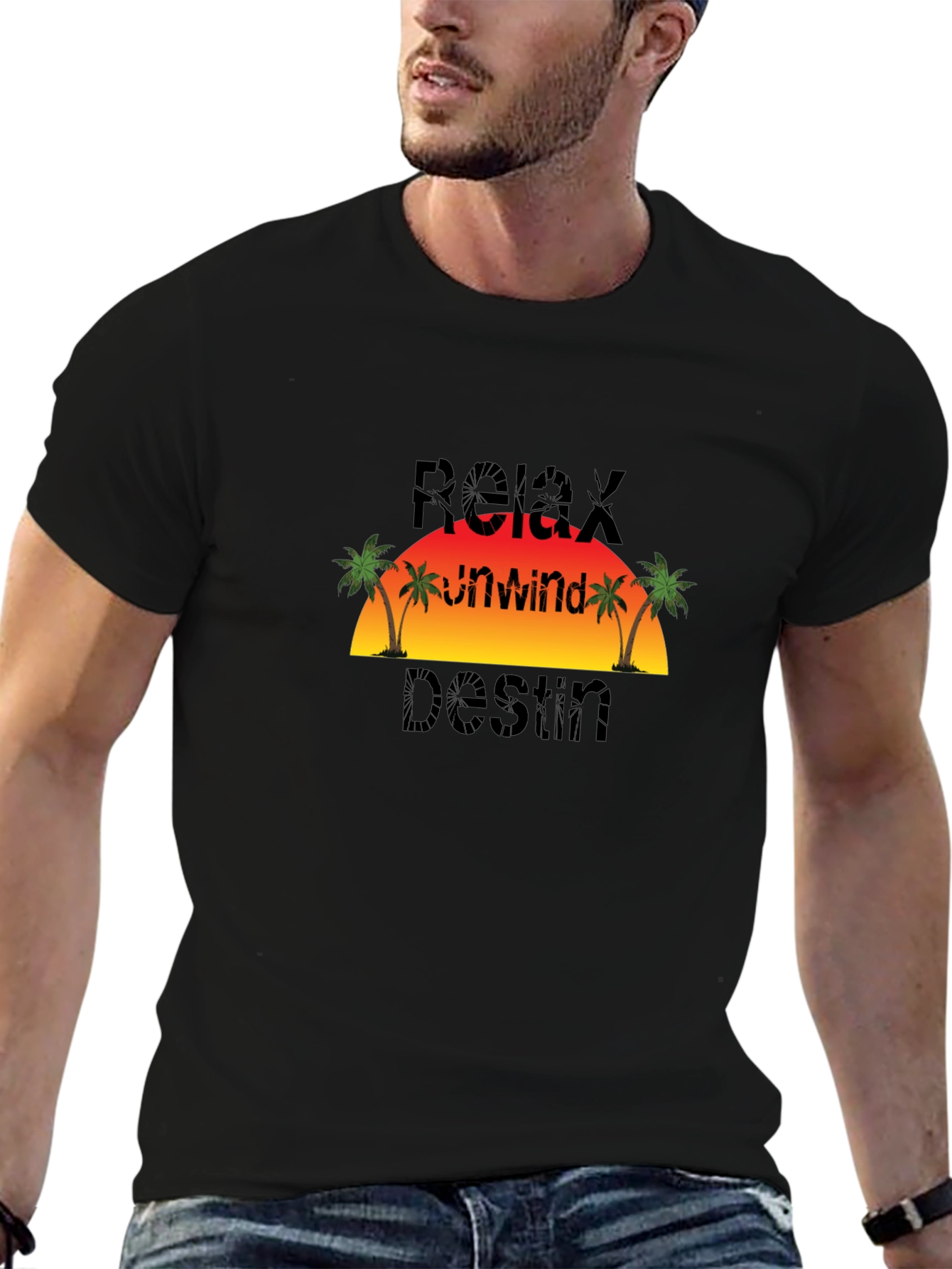 Relax Unwind Destin Black T-Shirt