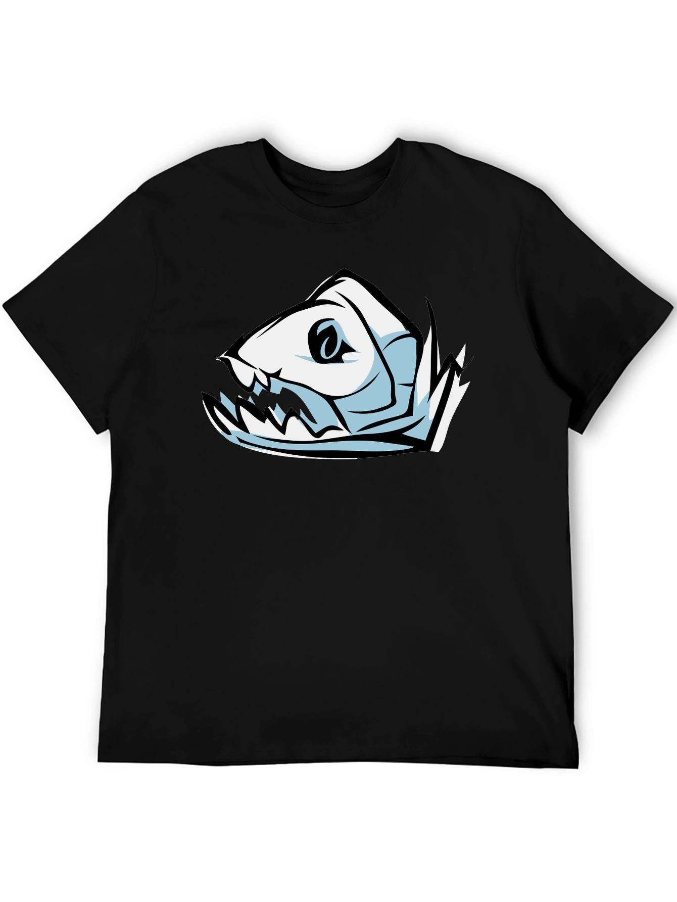 Fish Skeleton Graphic T-Shirt - Black