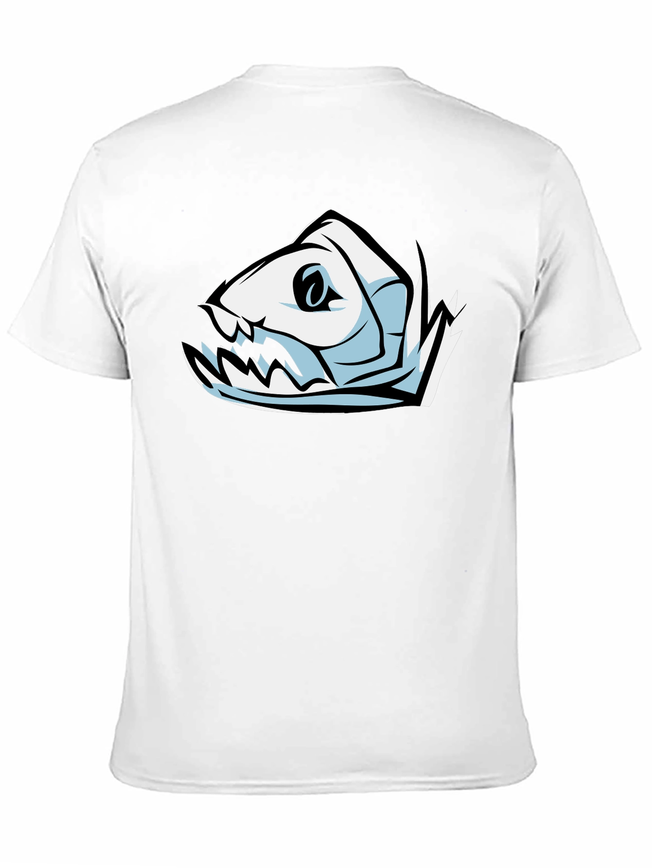Fish Skeleton Graphic T-Shirt - Black