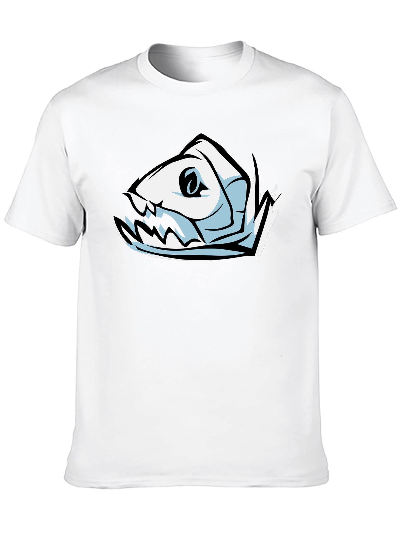 Fish Skeleton Graphic T-Shirt - Black