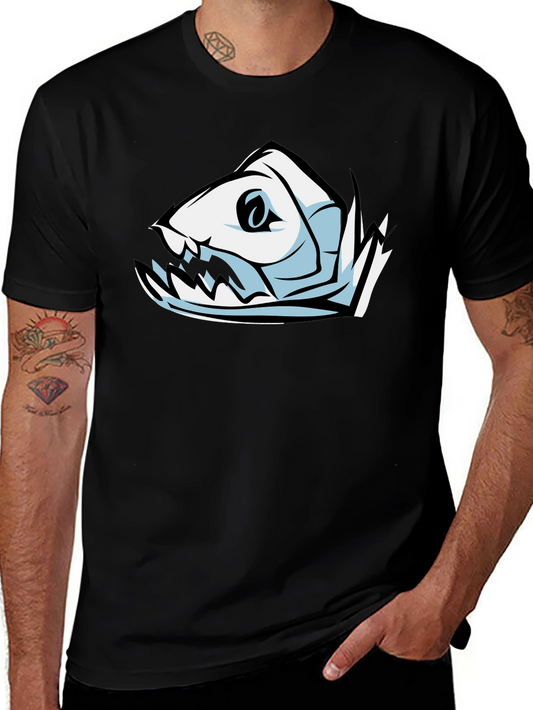 Fish Skeleton Graphic T-Shirt - Black
