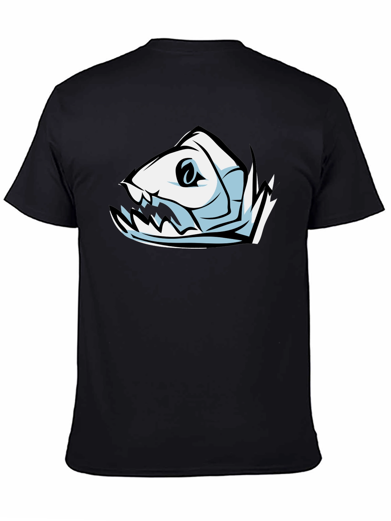 Fish Skeleton Graphic T-Shirt - Black