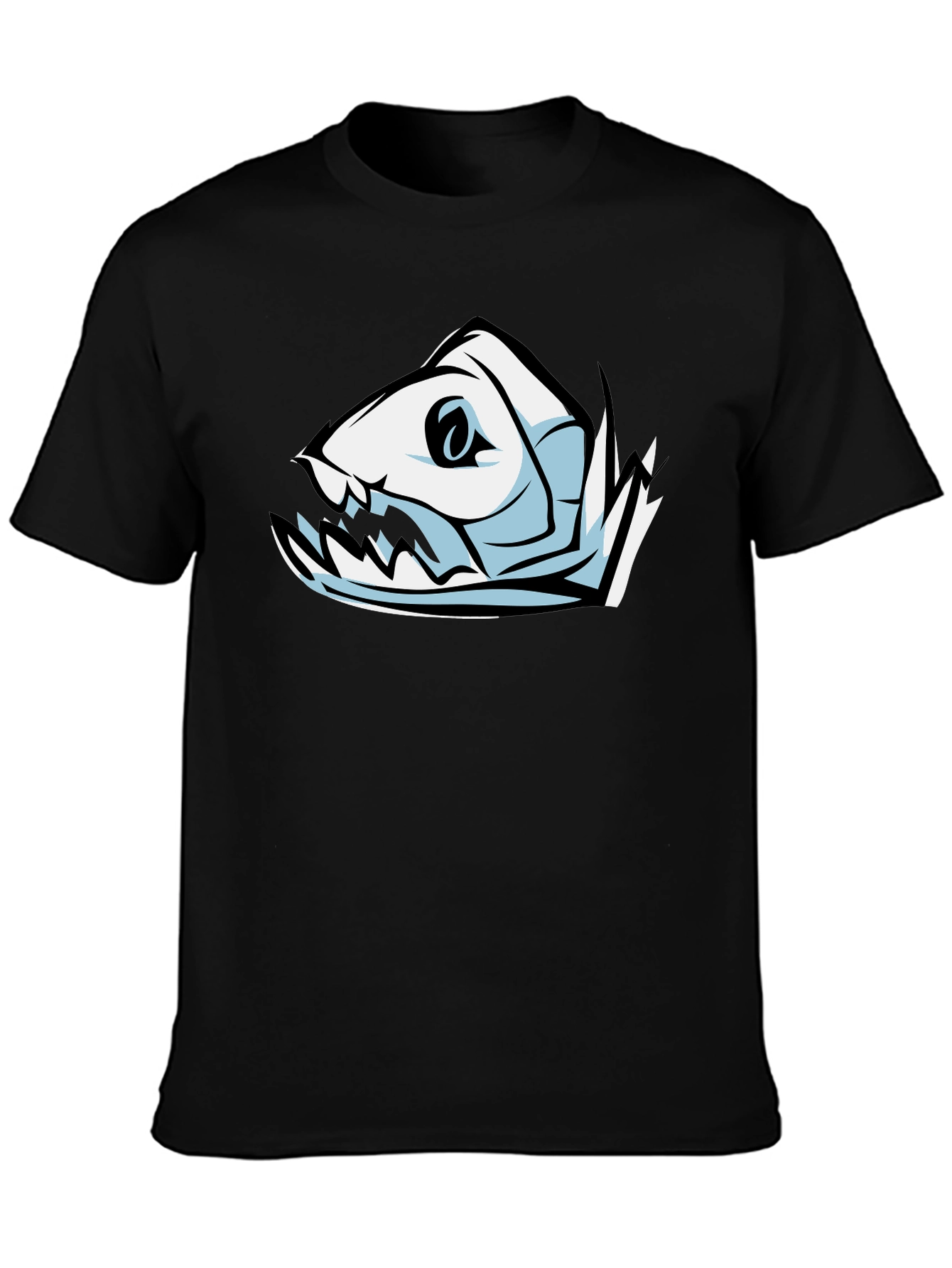 Fish Skeleton Graphic T-Shirt - Black
