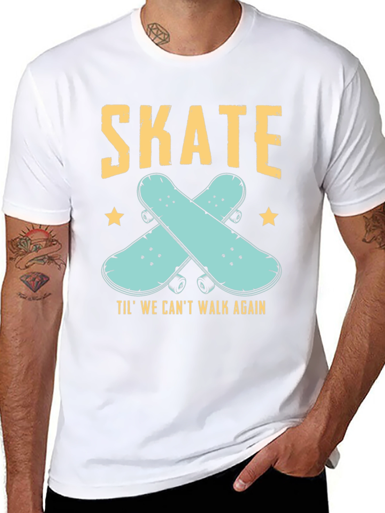 Skate Til We Cant Walk Again Black T-Shirt