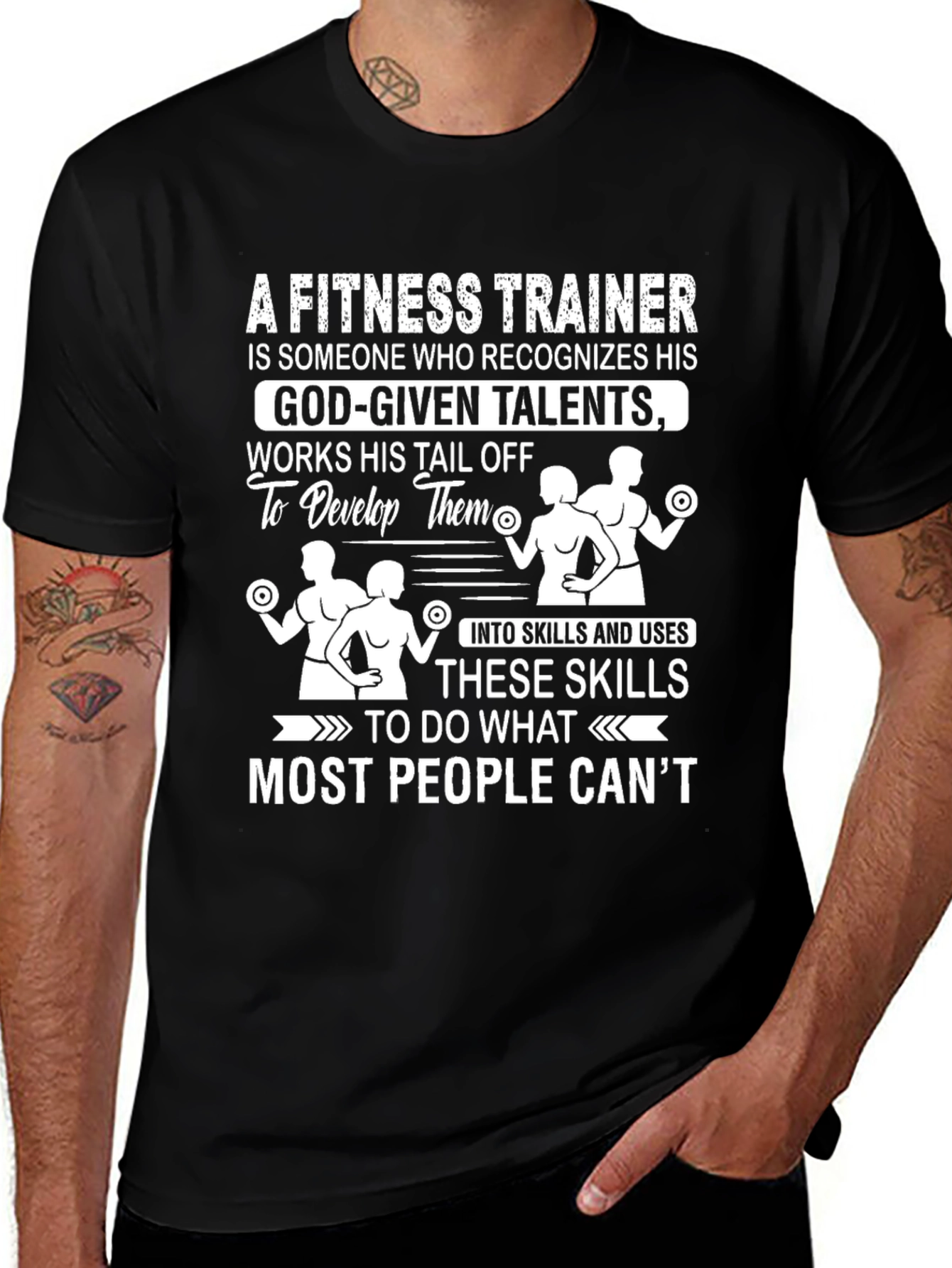 Fitness Trainer Motivational Graphic T-Shirt