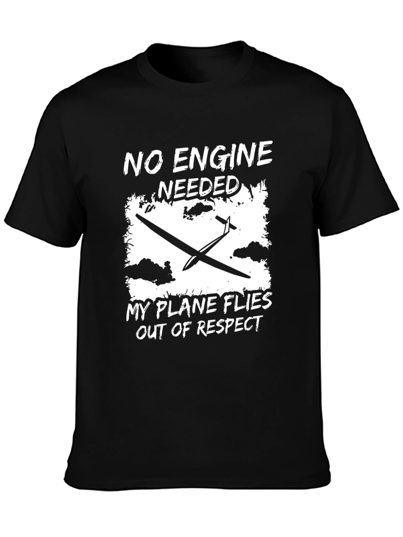 No Engine Needed T-Shirt Glider Plane Design