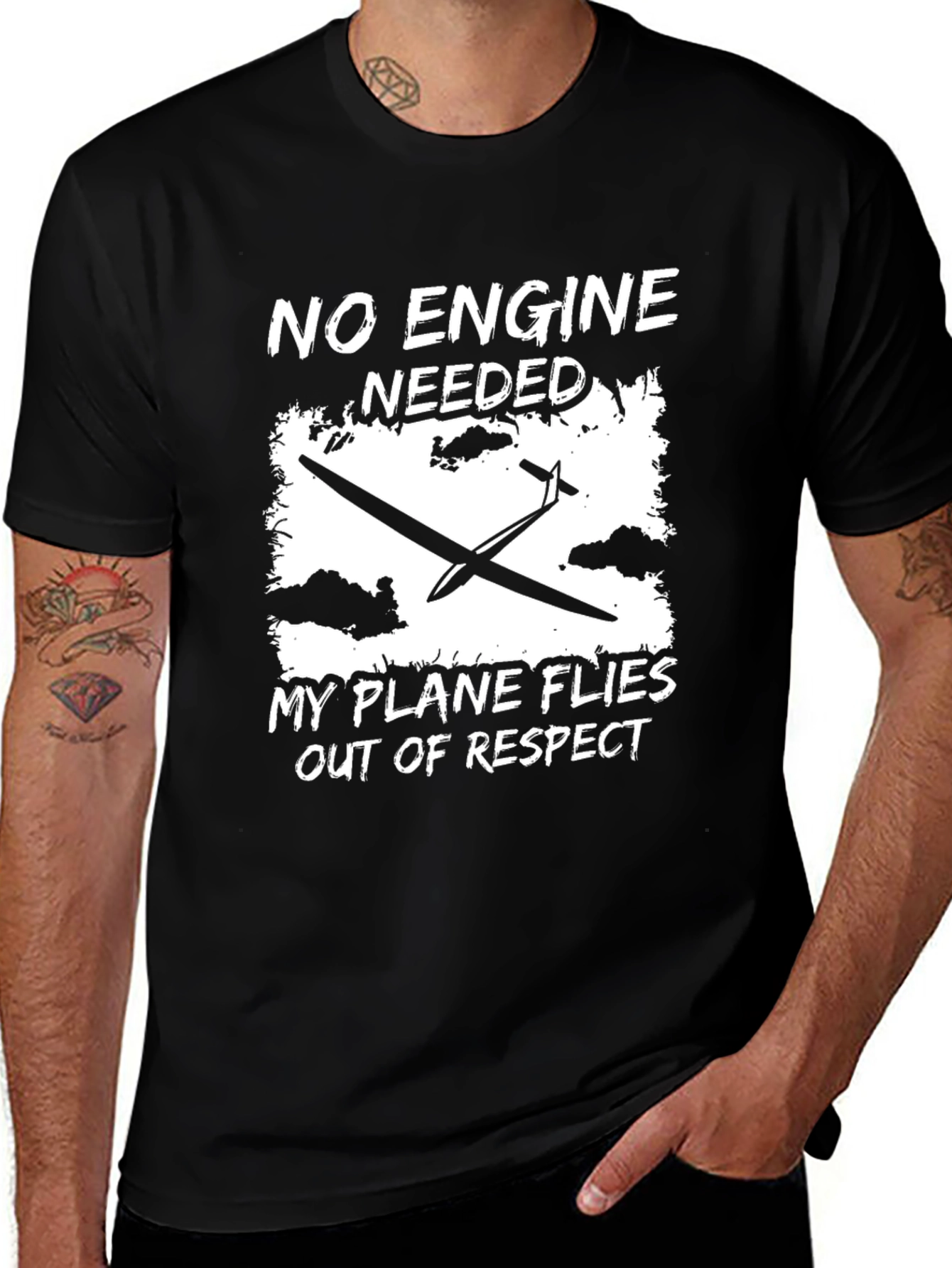 No Engine Needed T-Shirt Glider Plane Design