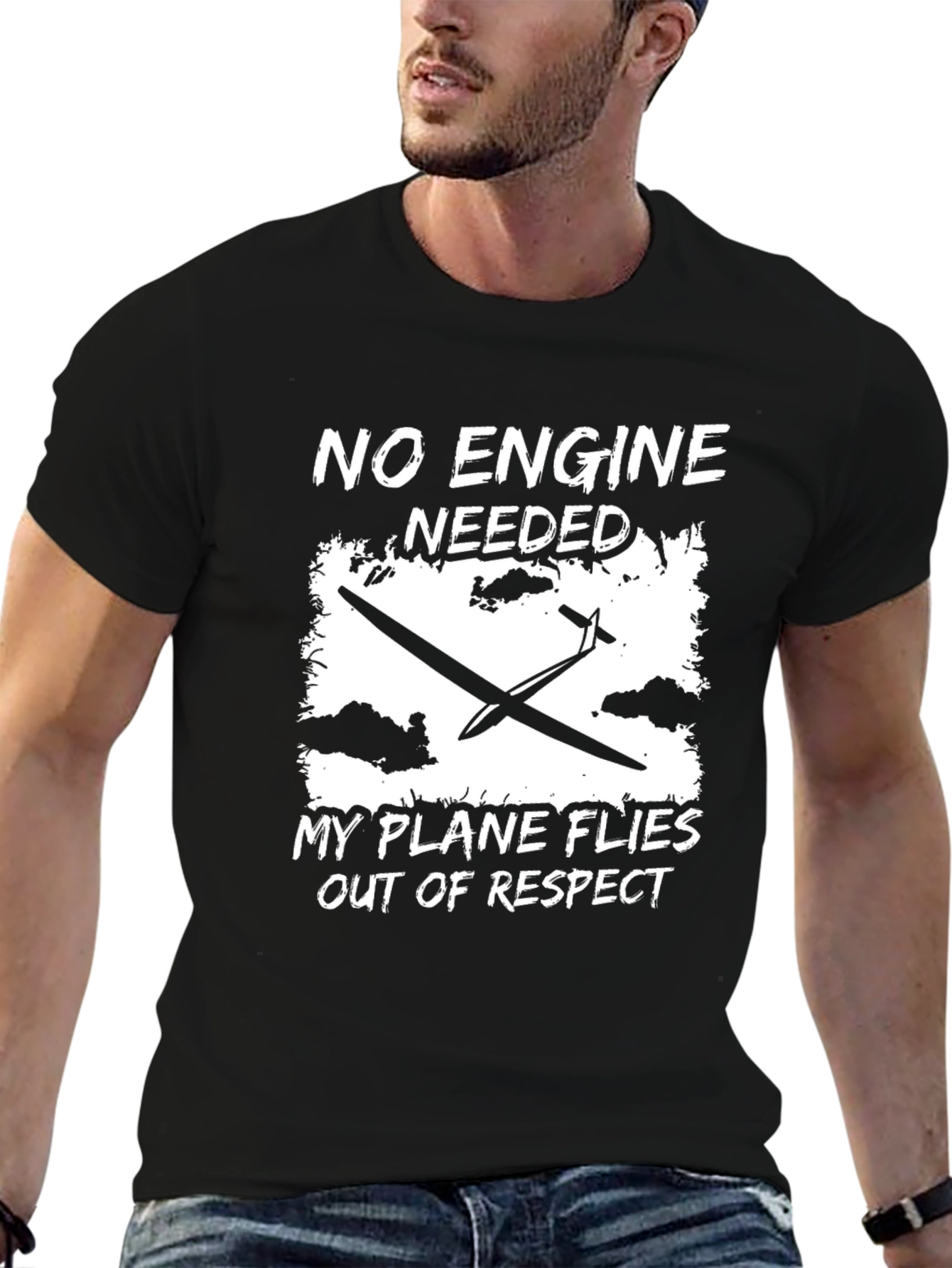 No Engine Needed T-Shirt Glider Plane Design