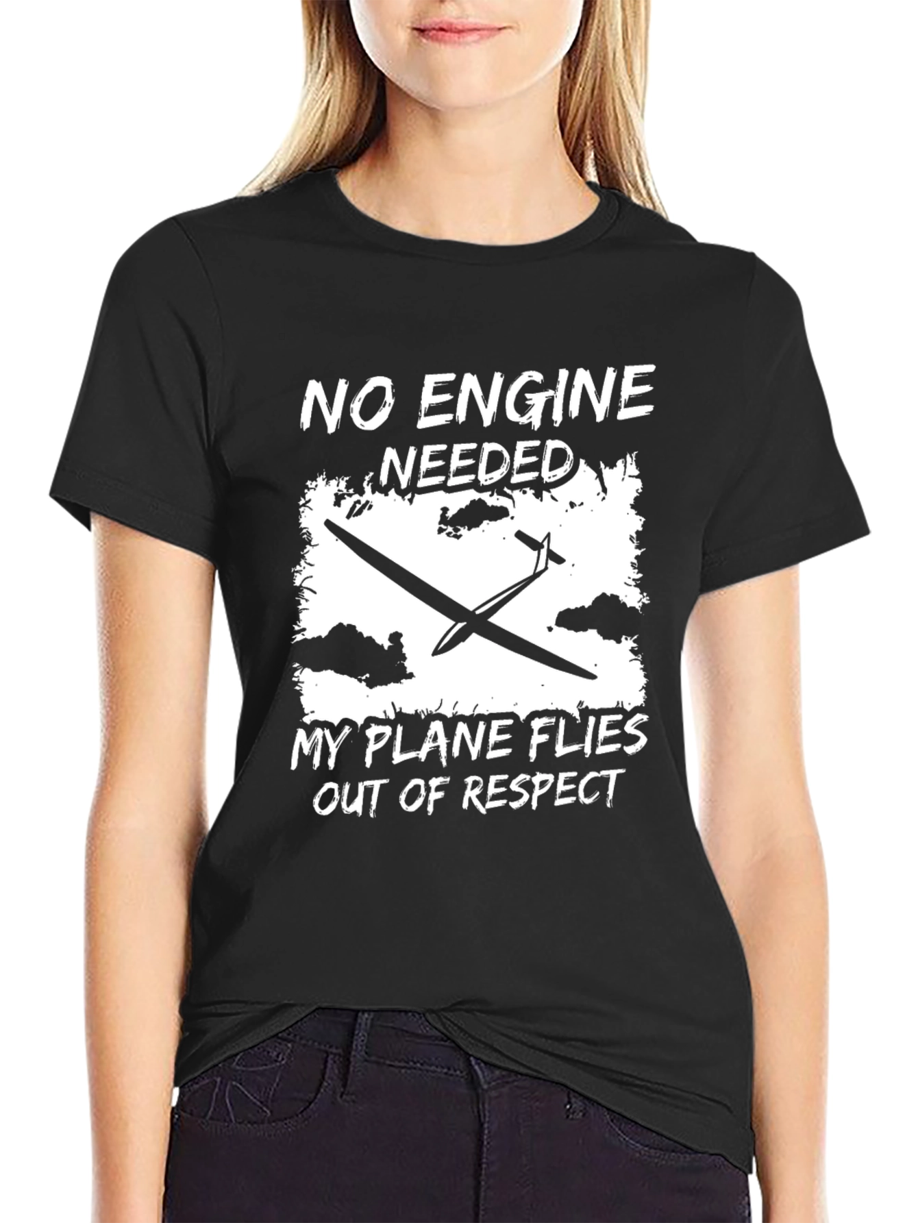 No Engine Needed T-Shirt Glider Plane Design