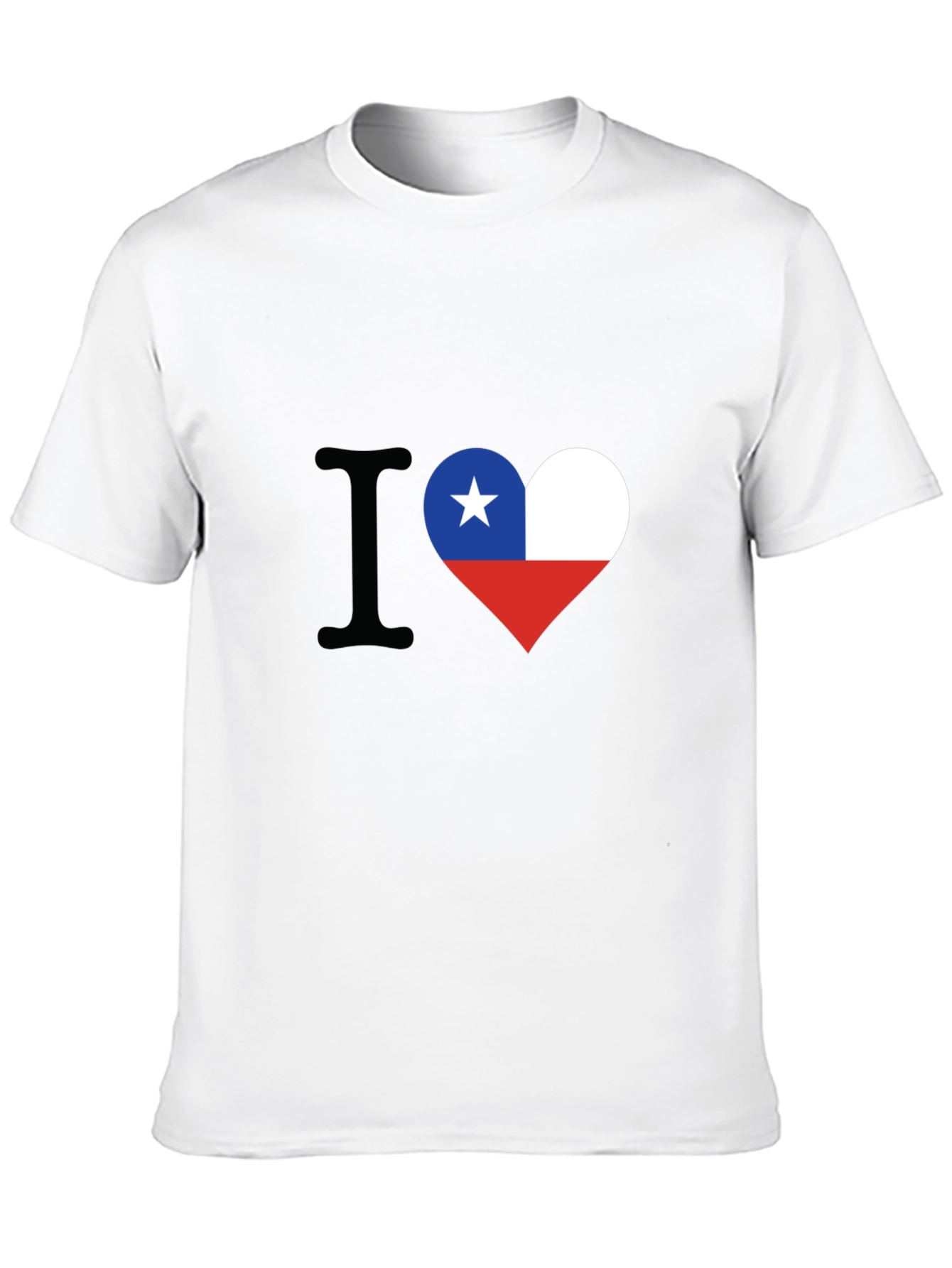 I Love Chile Heart Flag Black T-Shirt