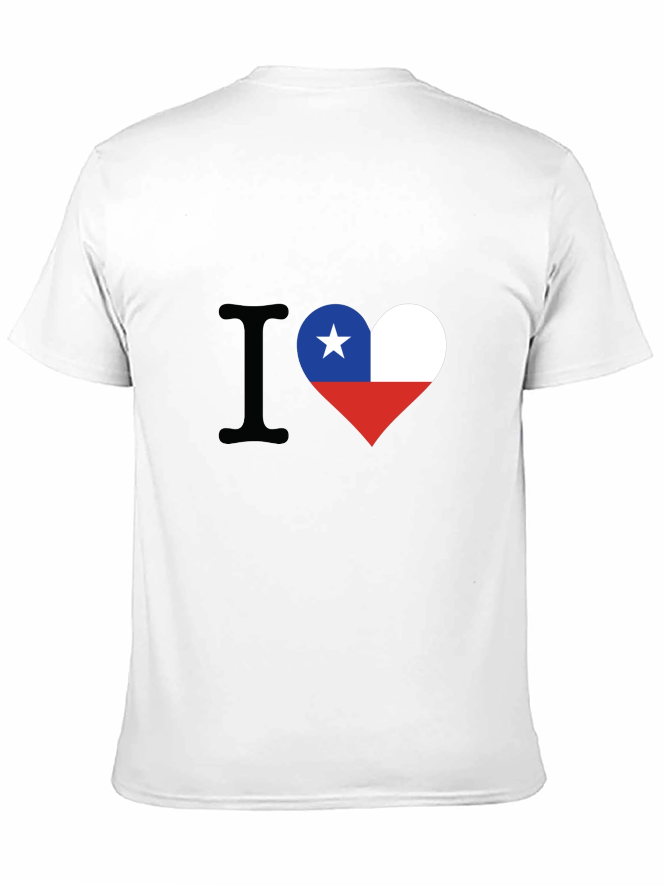 I Love Chile Heart Flag Black T-Shirt