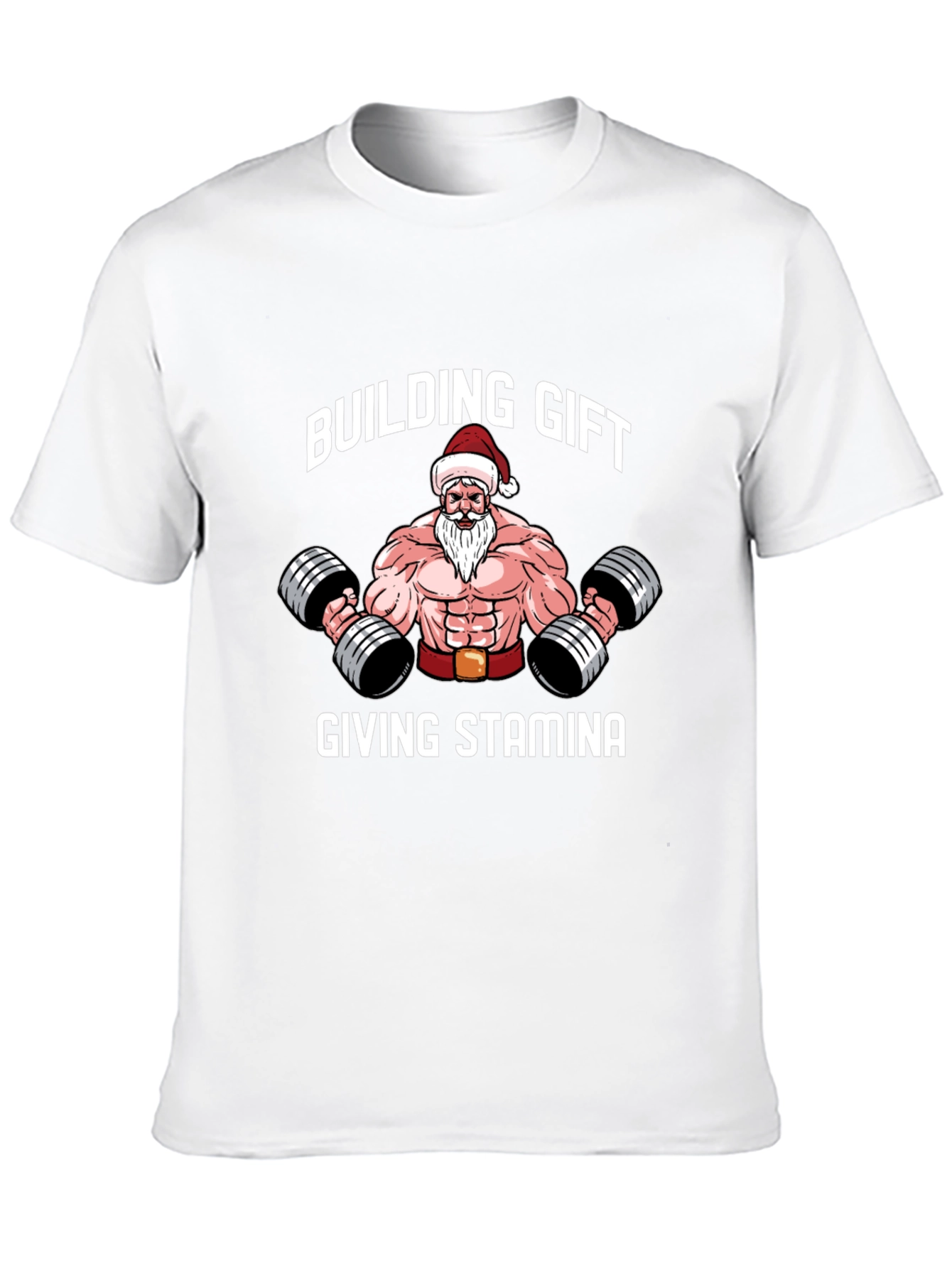 Building Gift Giving Stamina Santa Gym T-Shirt