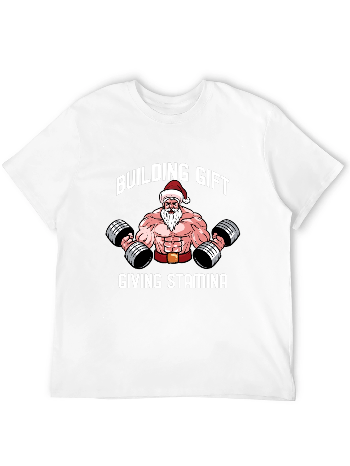 Building Gift Giving Stamina Santa Gym T-Shirt
