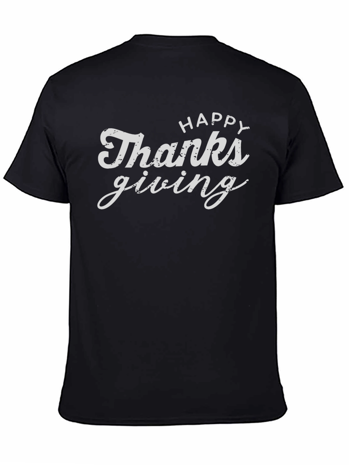 Happy Thanksgiving Graphic Tee - Black T-Shirt
