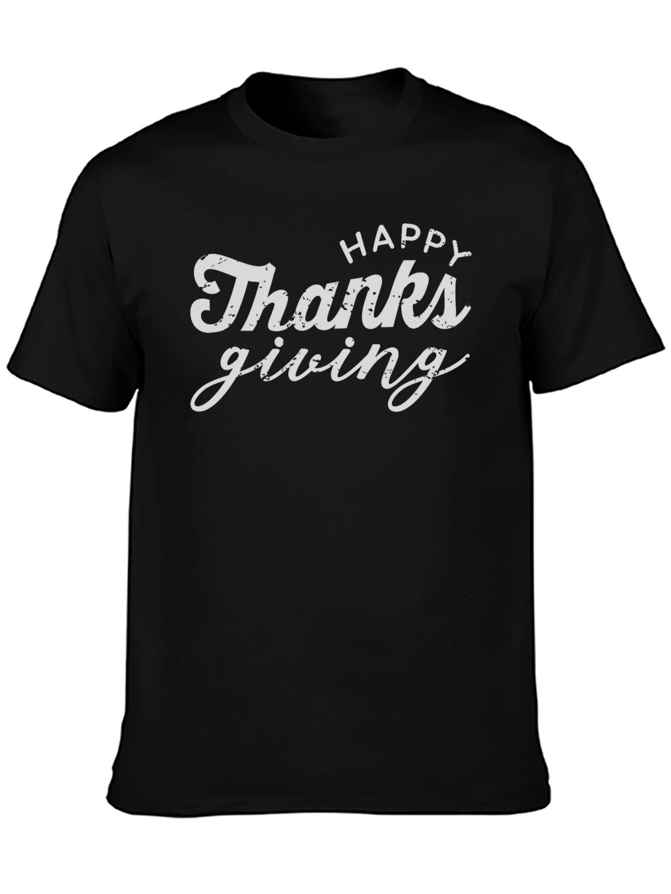 Happy Thanksgiving Graphic Tee - Black T-Shirt