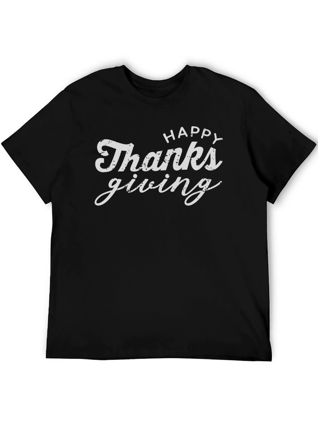 Happy Thanksgiving Graphic Tee - Black T-Shirt