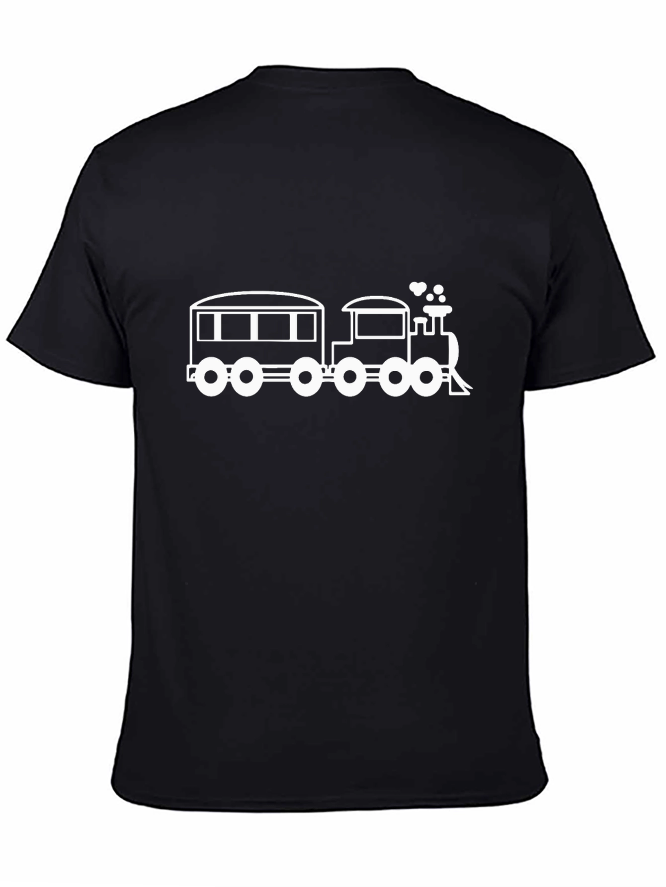 Train Graphic Tee - Black Cotton T-Shirt