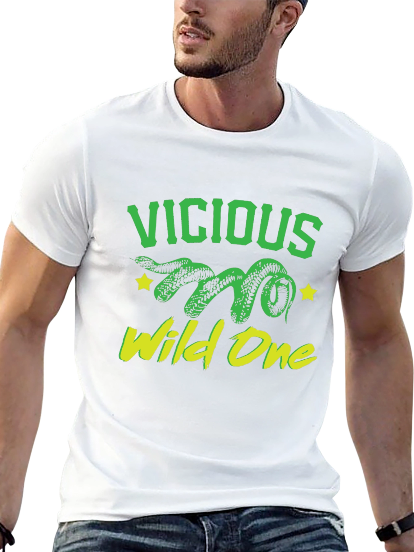 Vicious Wild One Snake Graphic T-Shirt