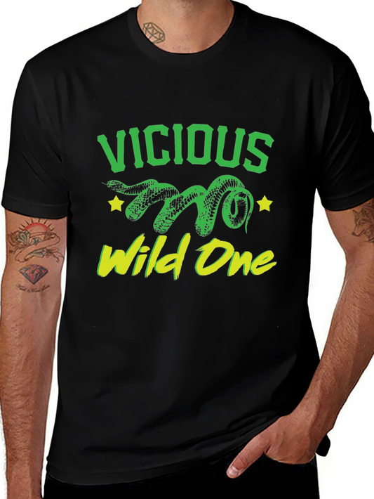 Vicious Wild One Snake Graphic T-Shirt