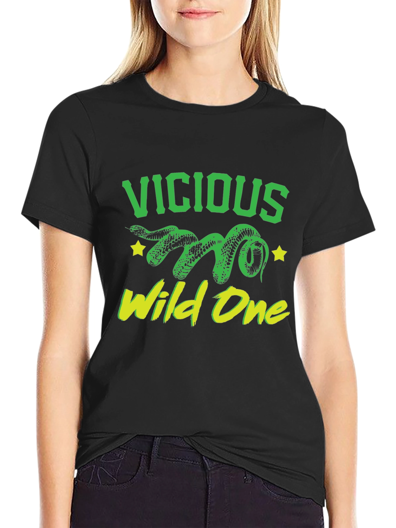 Vicious Wild One Snake Graphic T-Shirt