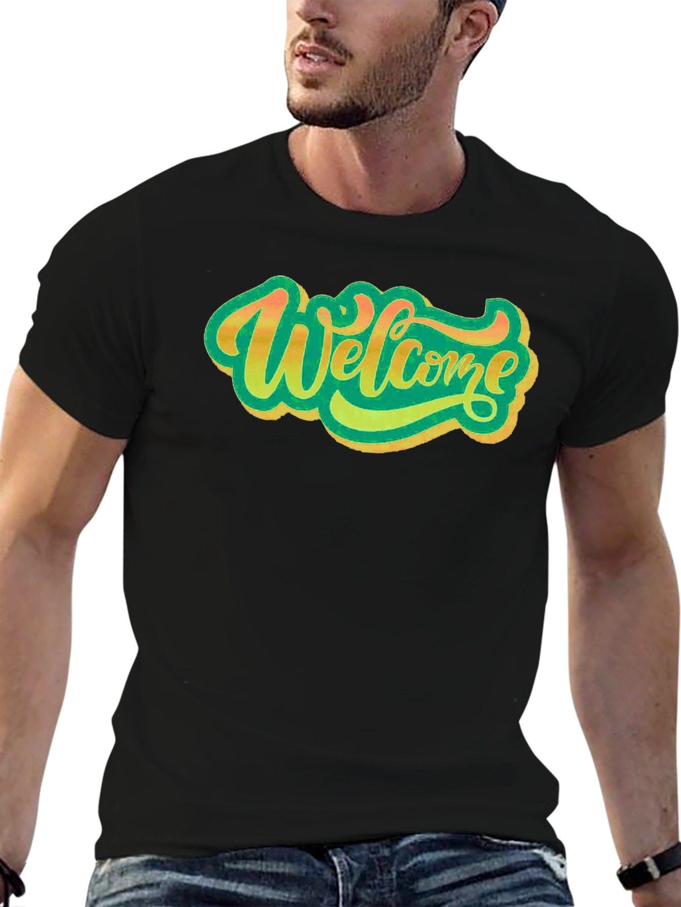 Welcome Graphic Black T-Shirt