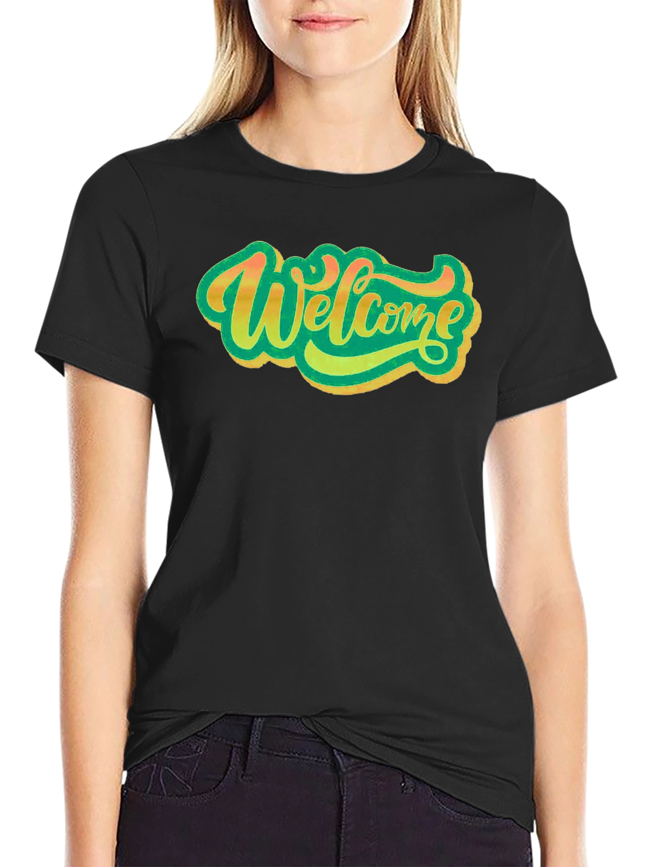 Welcome Graphic Black T-Shirt