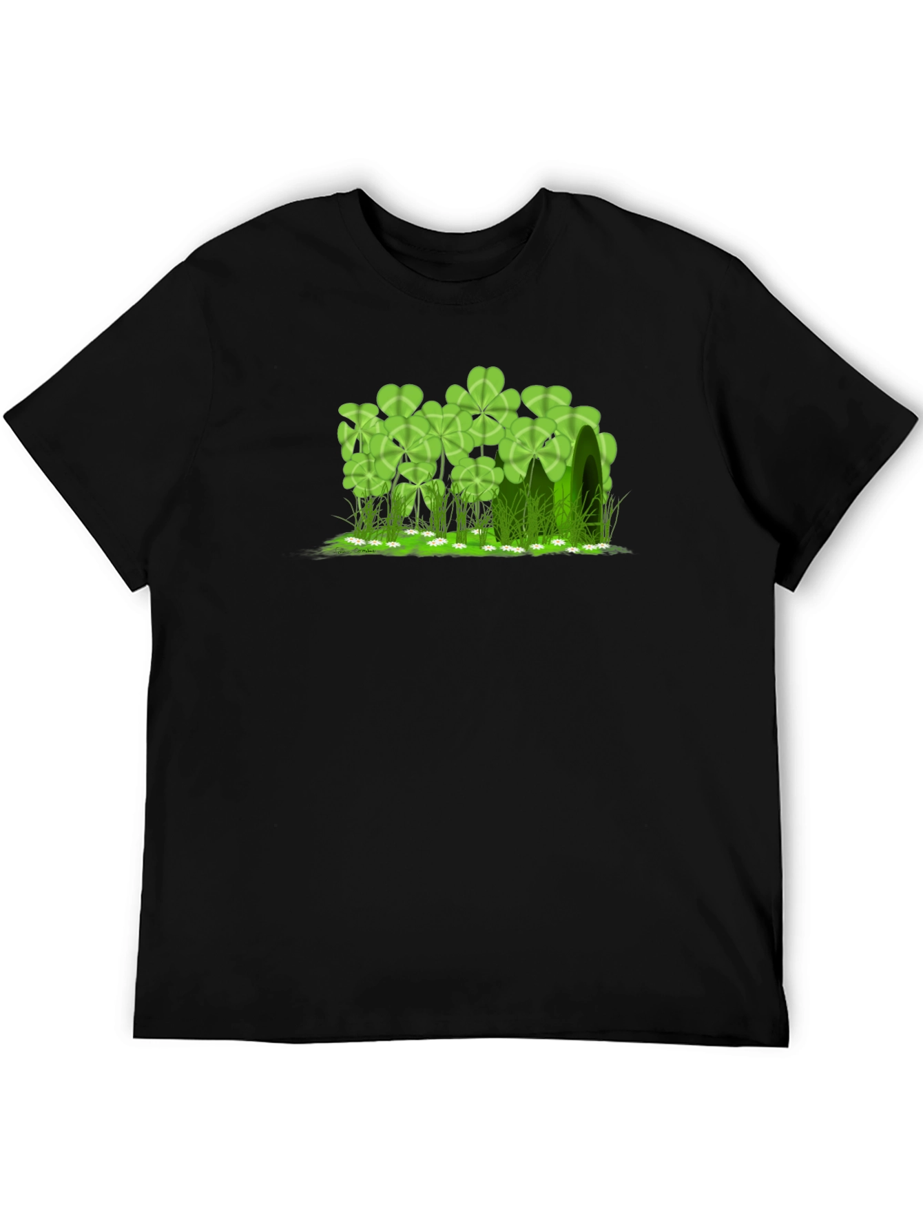 Lucky Clover Graphic Black T-Shirt