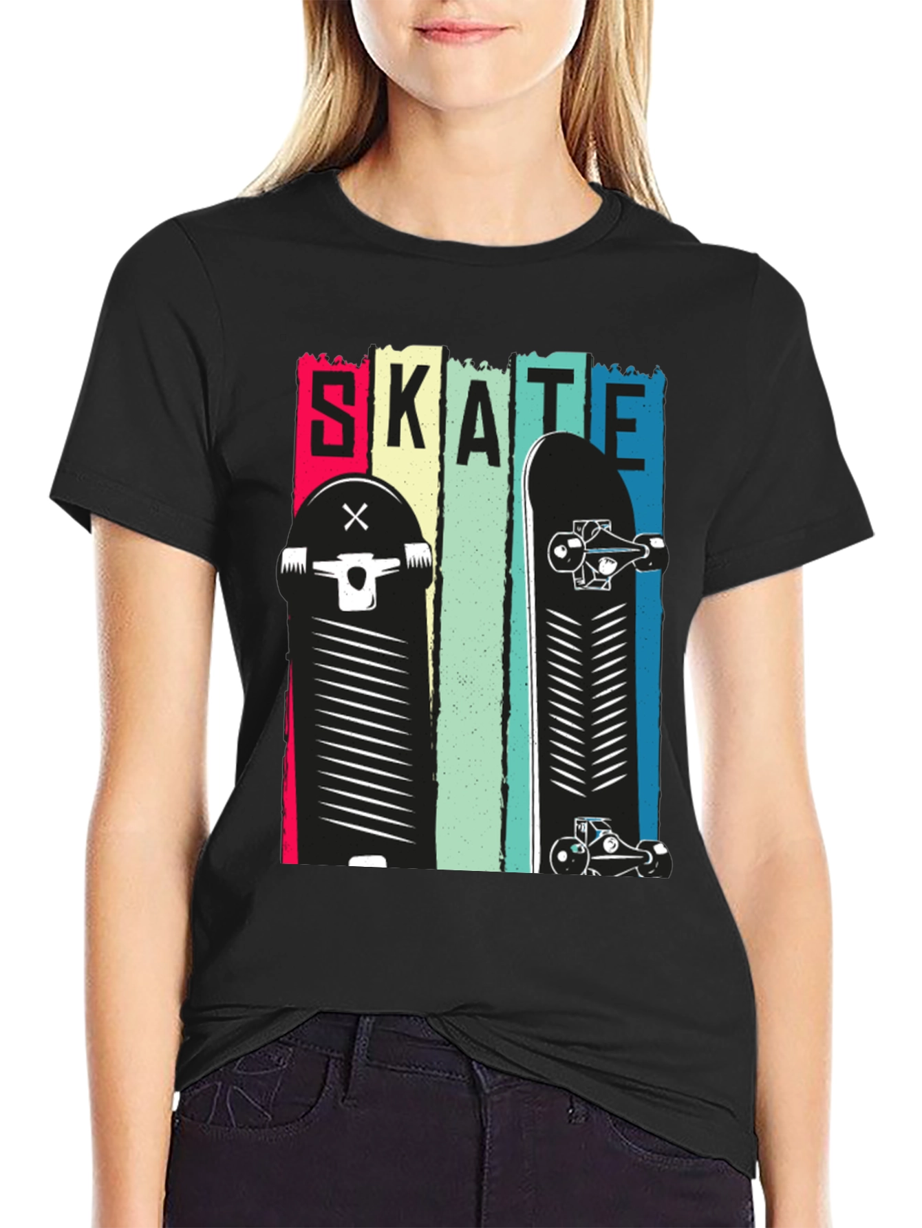 Skate Design Black T-Shirt
