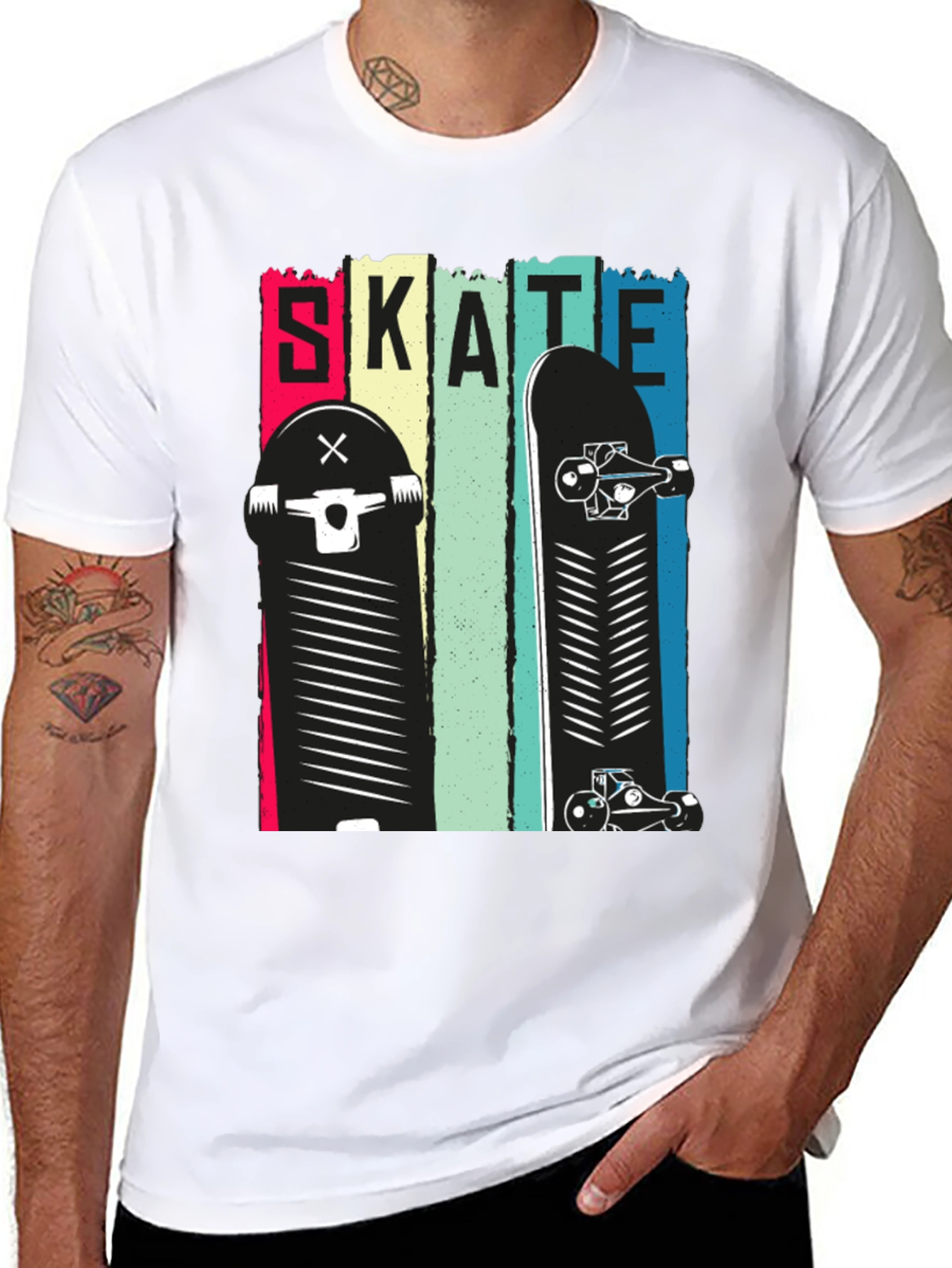 Skate Design Black T-Shirt