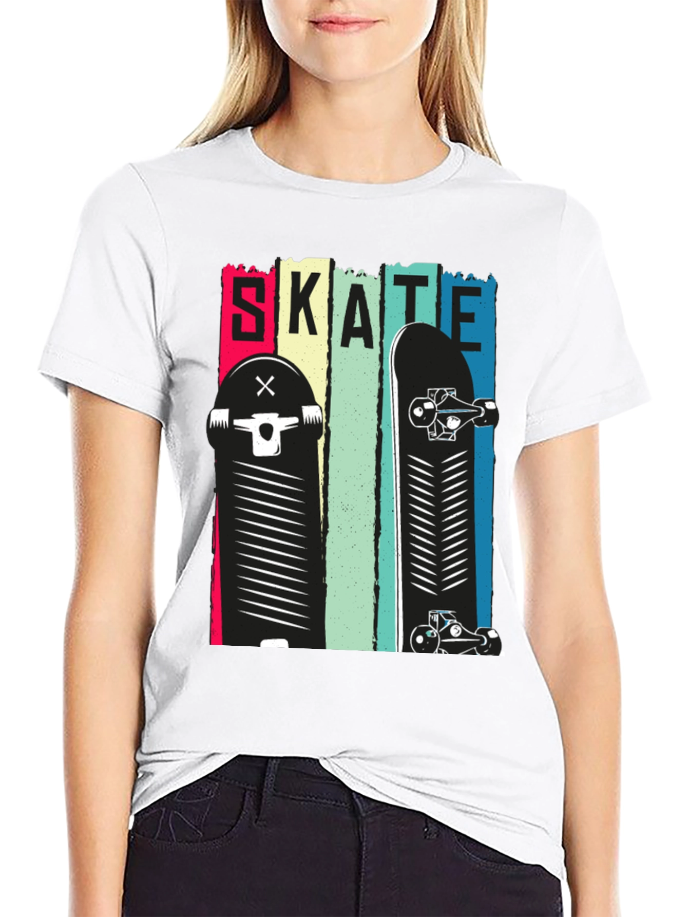 Skate Design Black T-Shirt