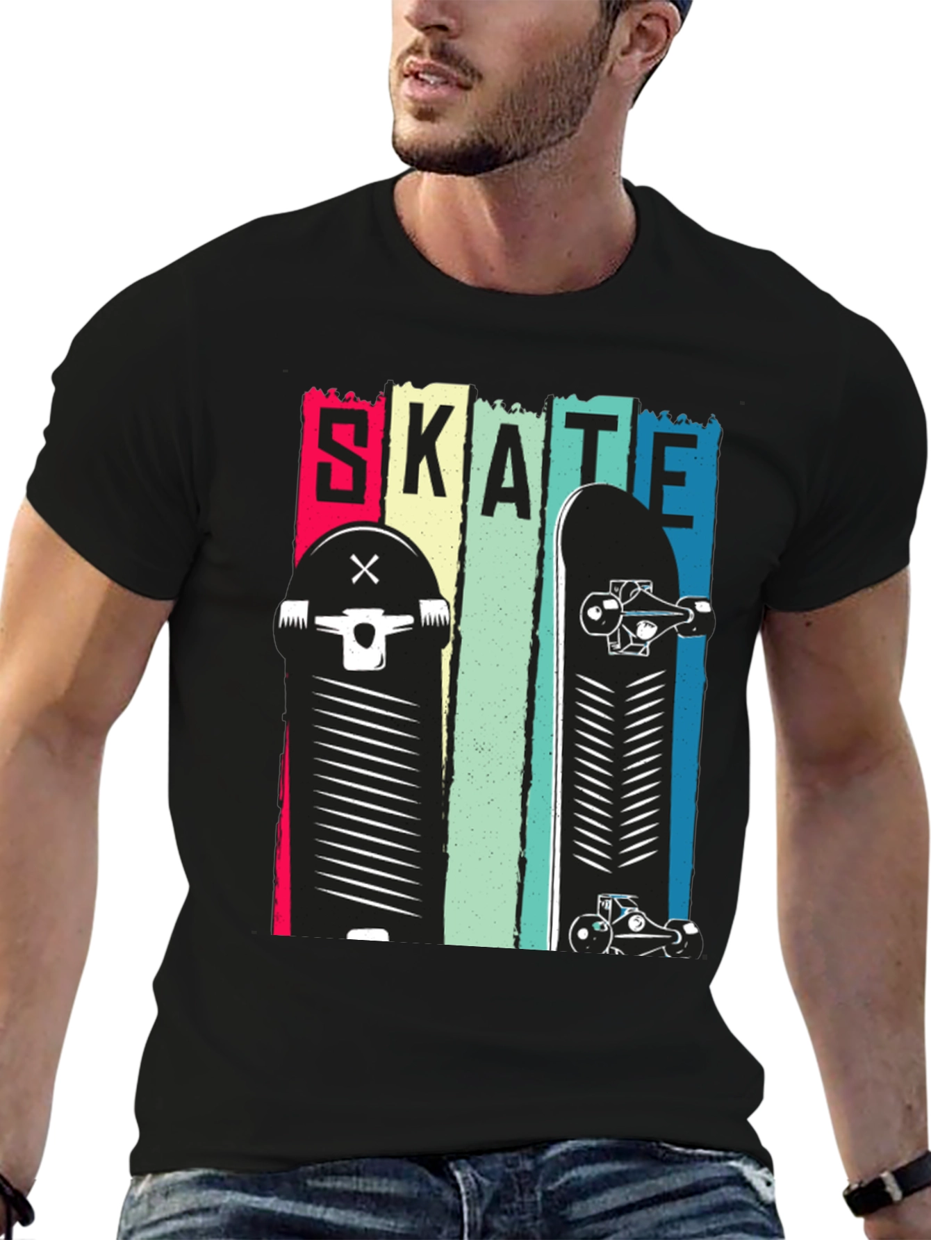 Skate Design Black T-Shirt