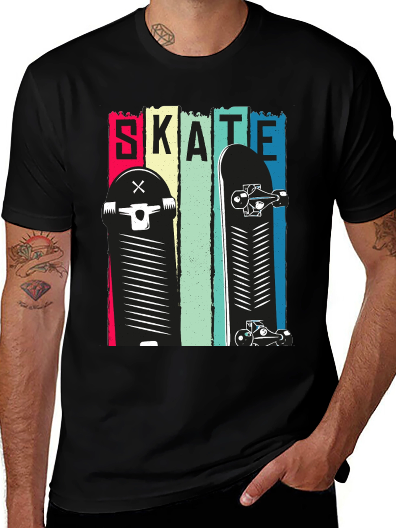 Skate Design Black T-Shirt