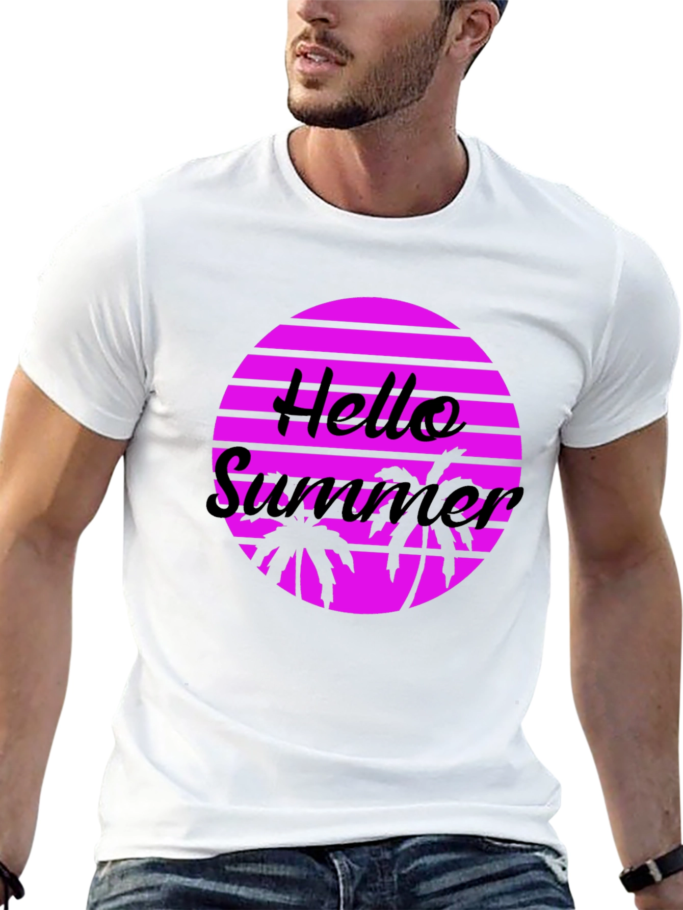Hello Summer Graphic Tee - Retro Style