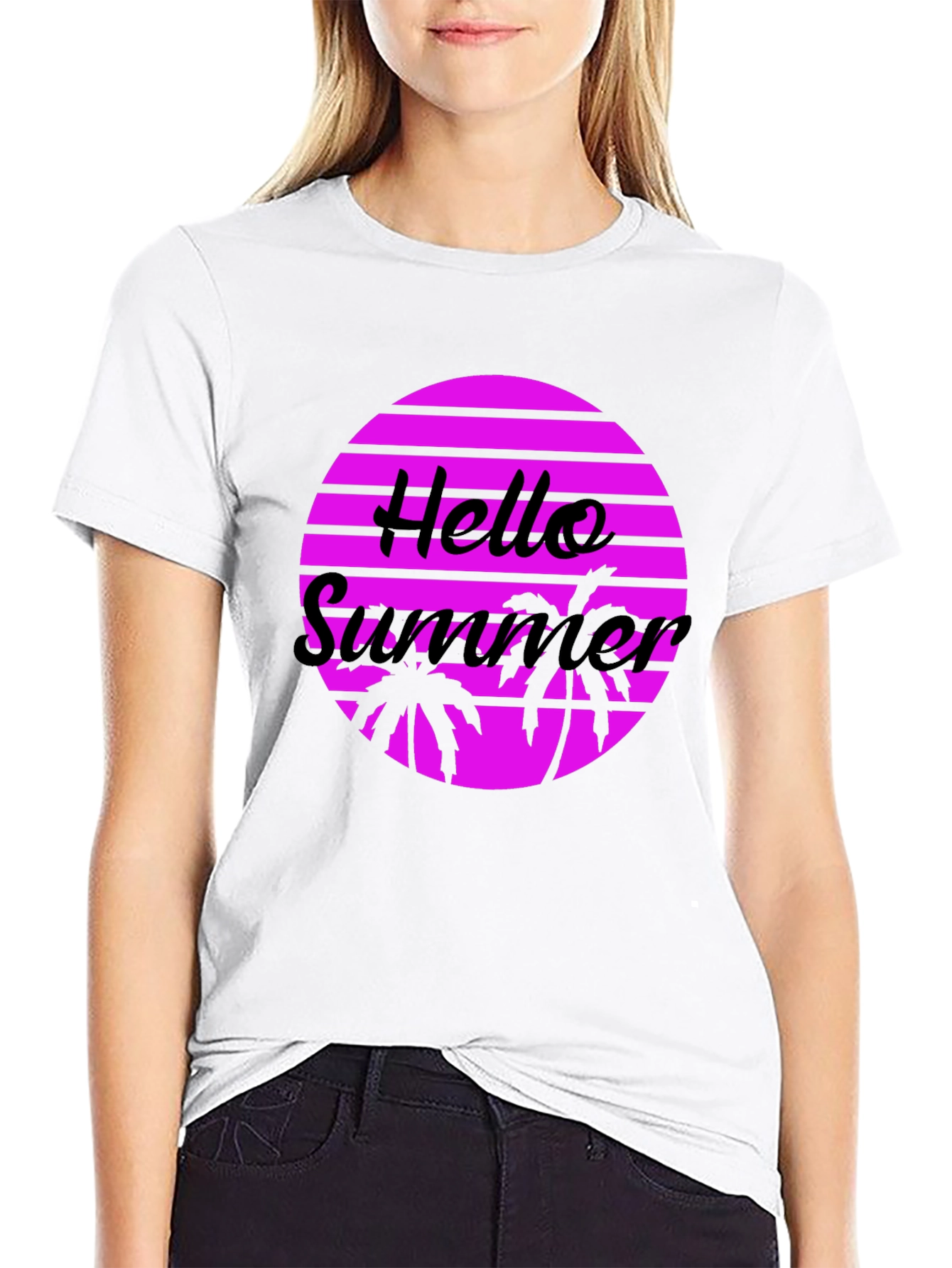 Hello Summer Graphic Tee - Retro Style