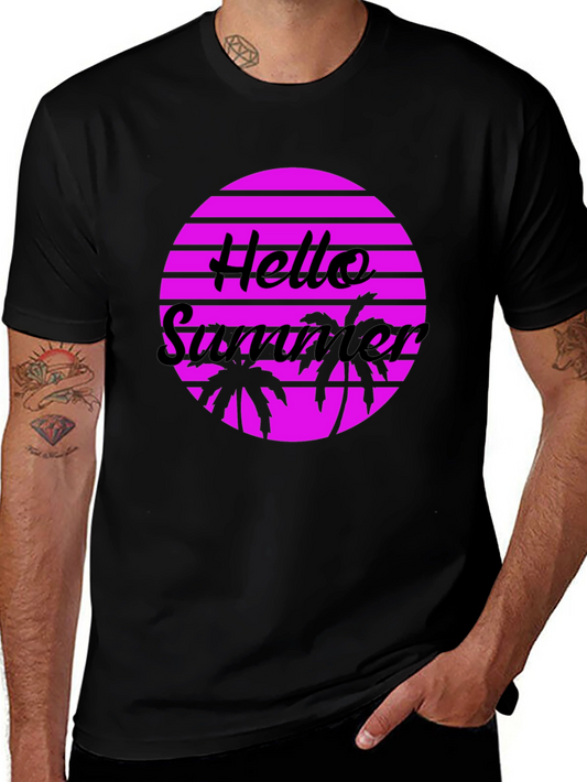 Hello Summer Graphic Tee - Retro Style