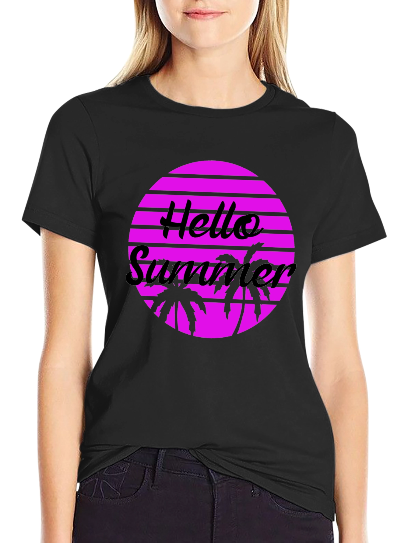 Hello Summer Graphic Tee - Retro Style