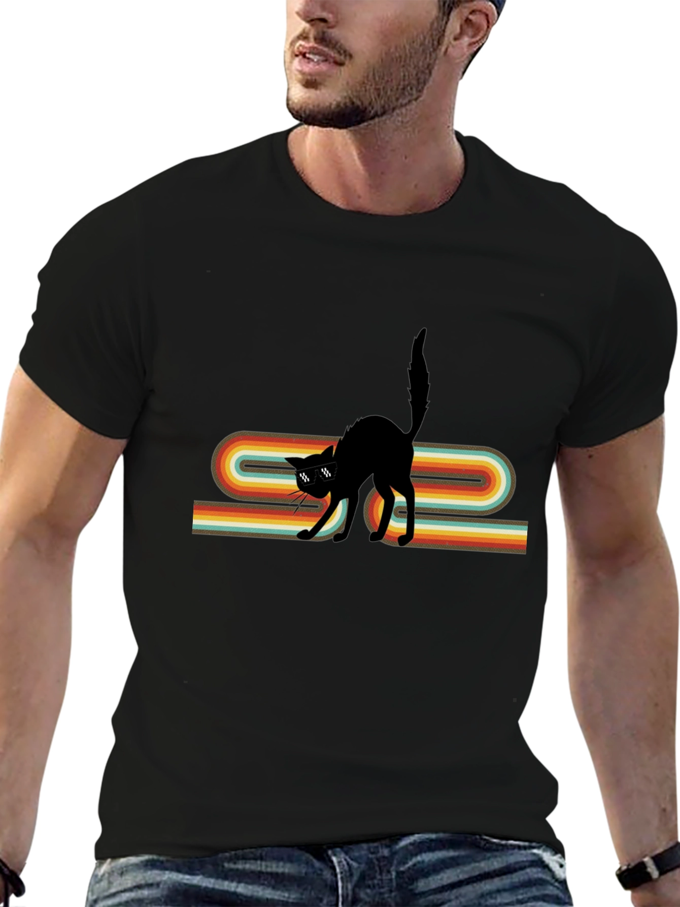 Retro Cool Cat Graphic Tee