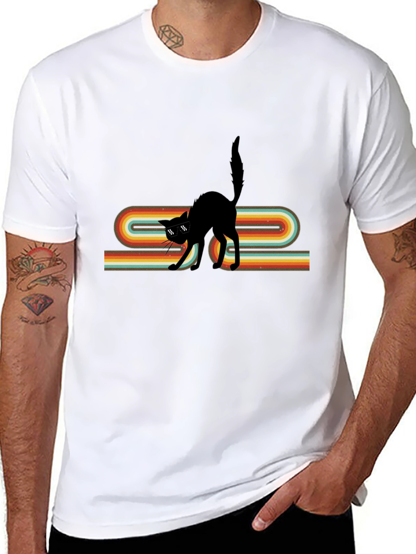 Retro Cool Cat Graphic Tee