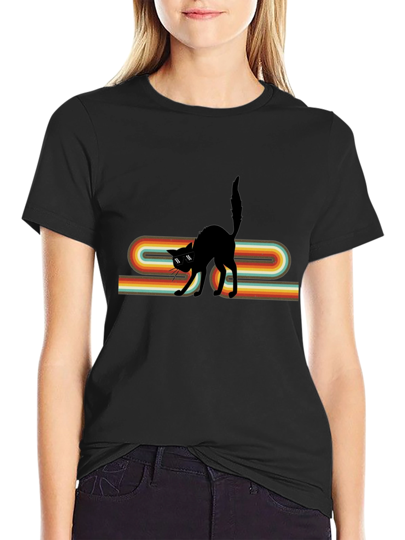 Retro Cool Cat Graphic Tee