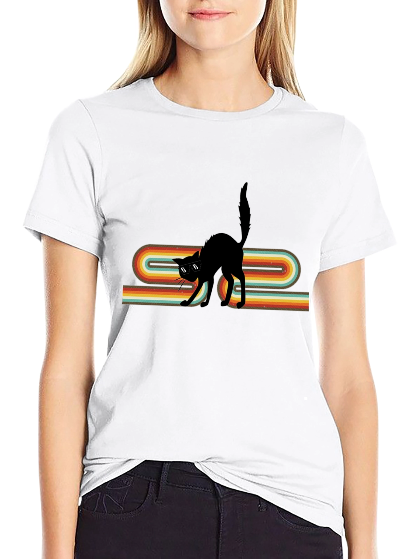 Retro Cool Cat Graphic Tee