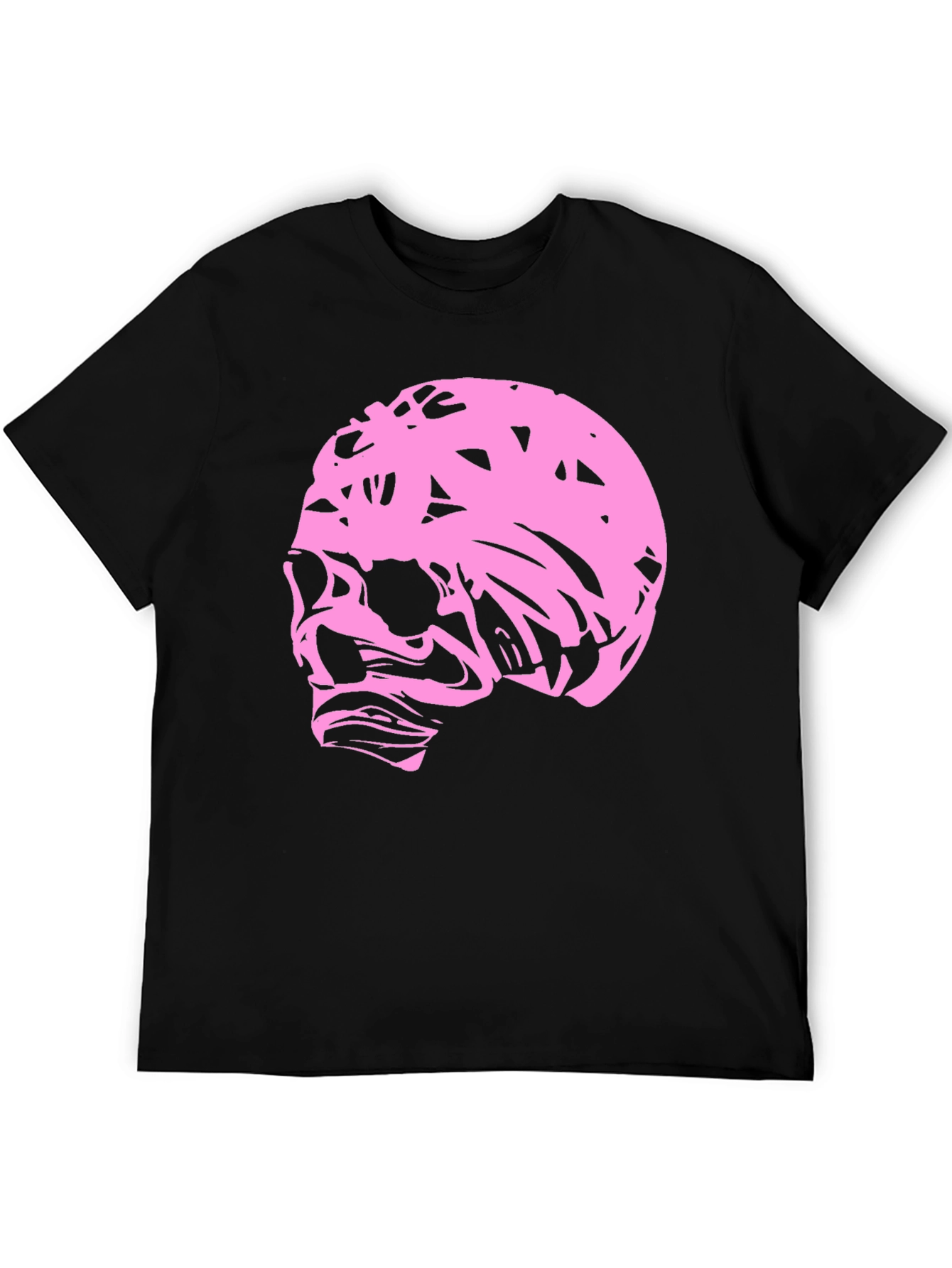 Pink Skull Graphic Black T-Shirt