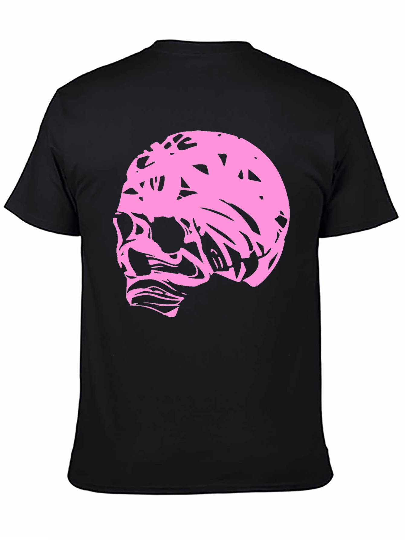Pink Skull Graphic Black T-Shirt