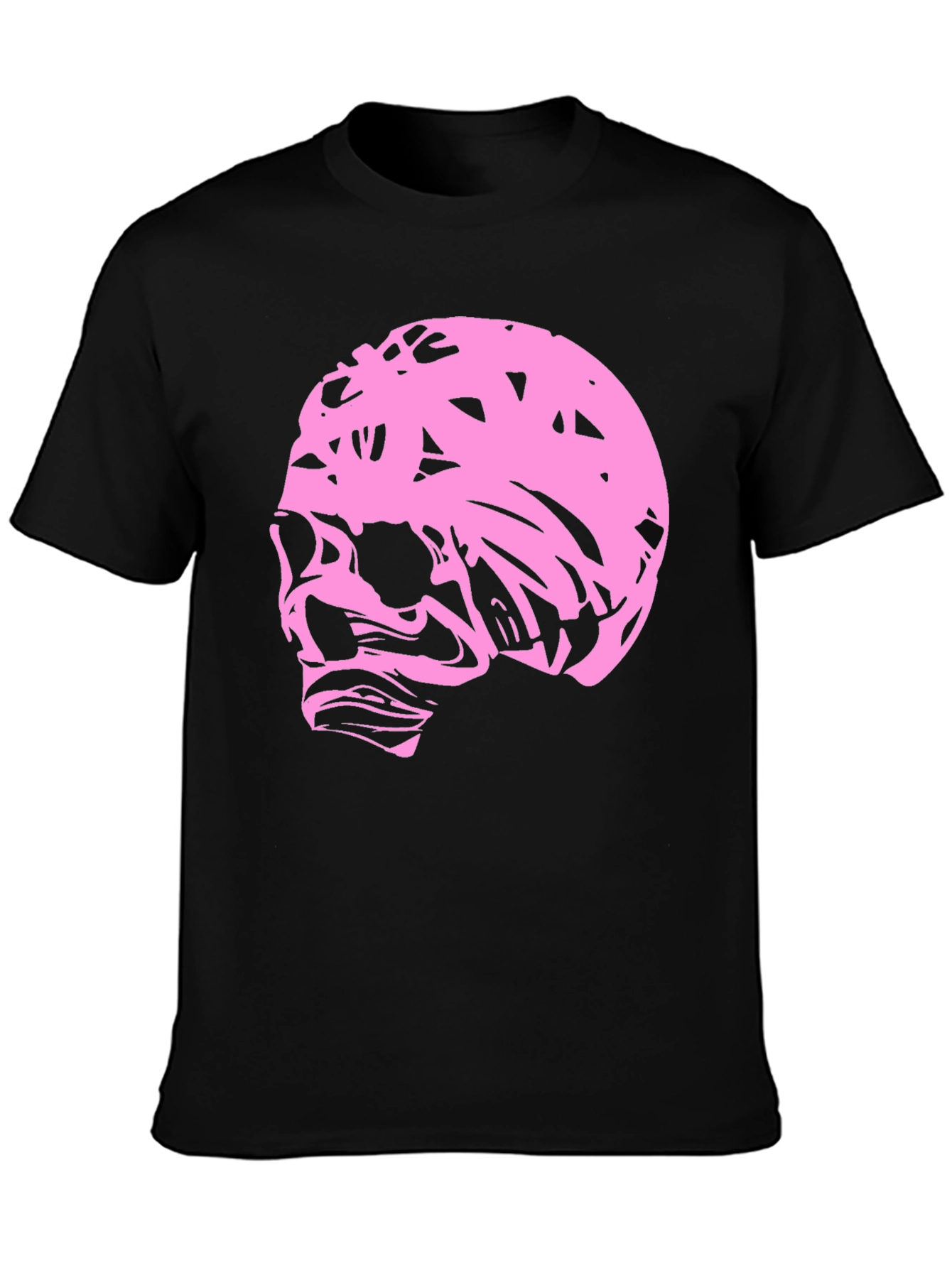 Pink Skull Graphic Black T-Shirt