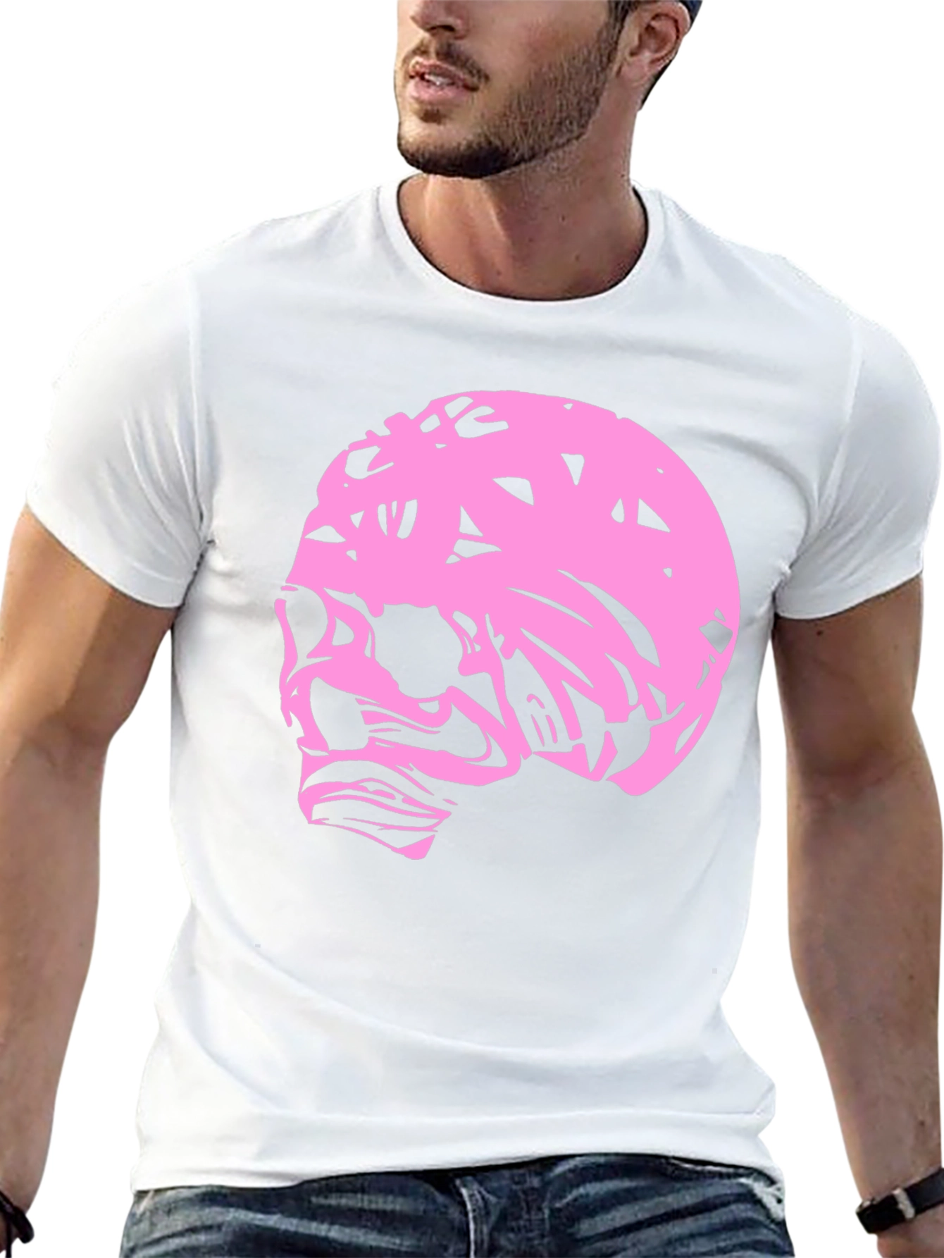 Pink Skull Graphic Black T-Shirt