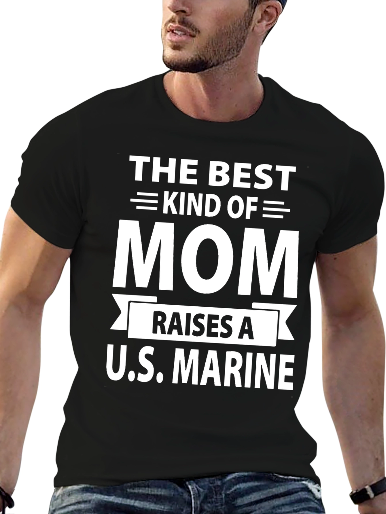 Best Kind of Mom U.S. Marine Black T-Shirt
