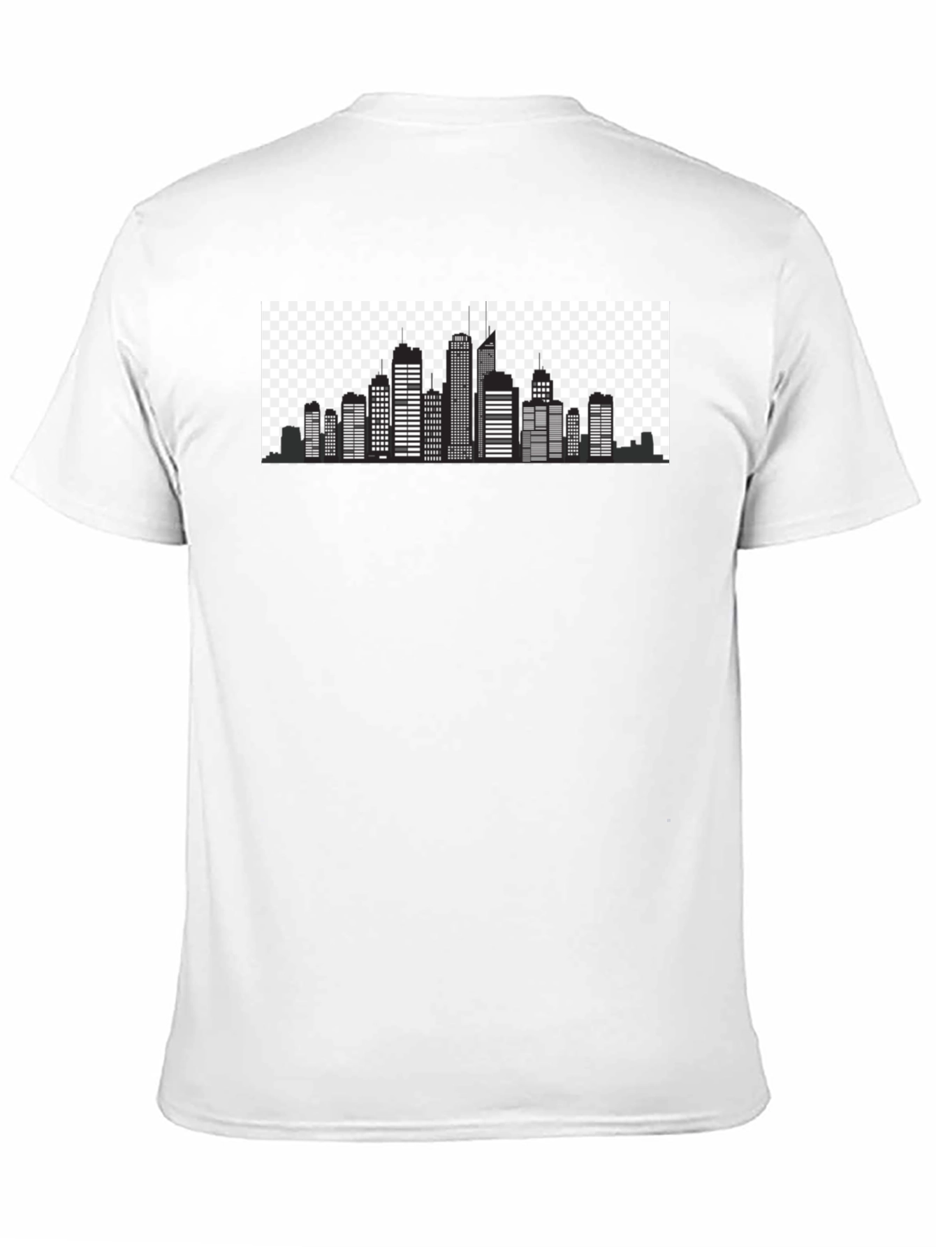 Urban Skyline Graphic Tee - Black Cotton T-Shirt