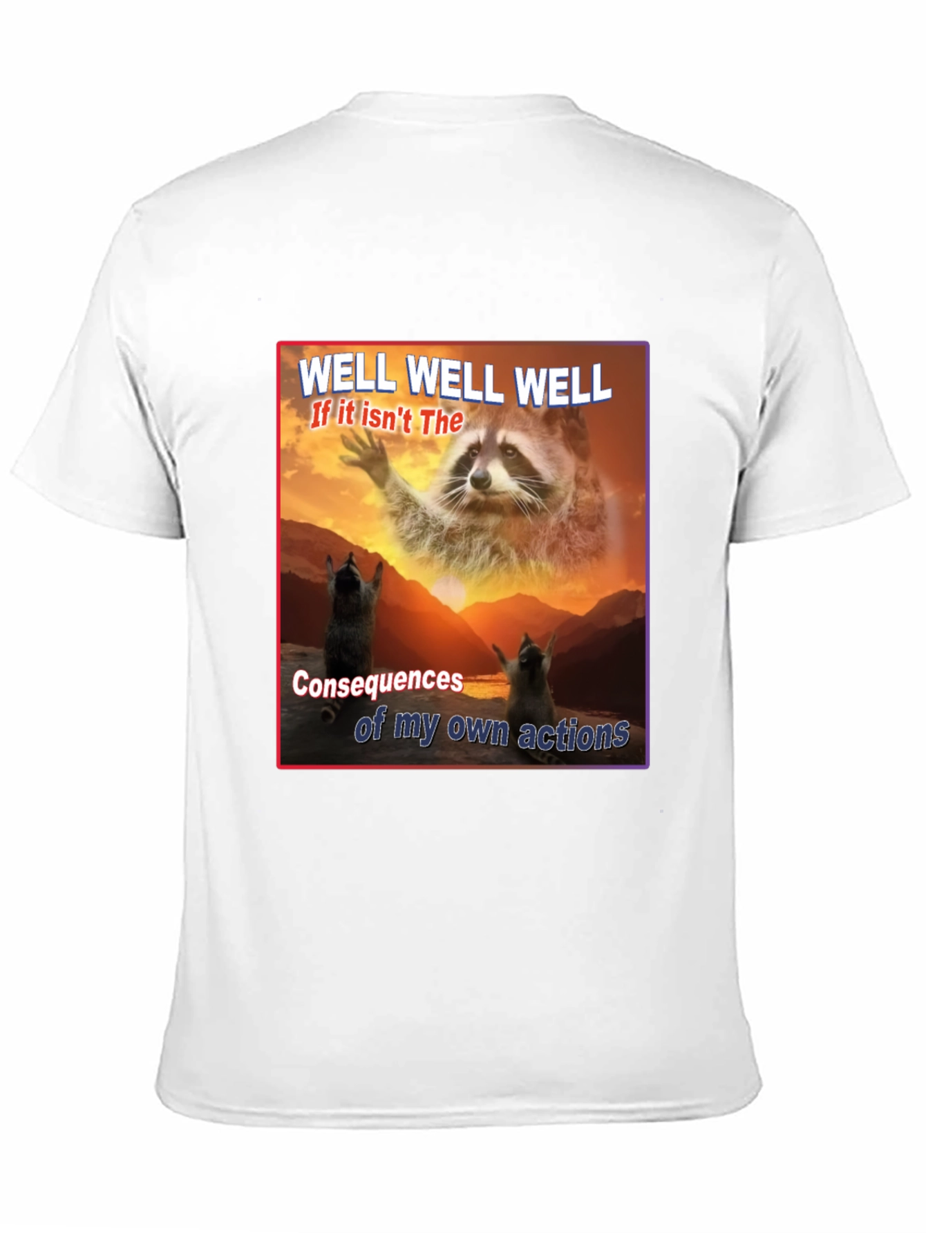 Funny Raccoon T-Shirt: Consequences of My Actions