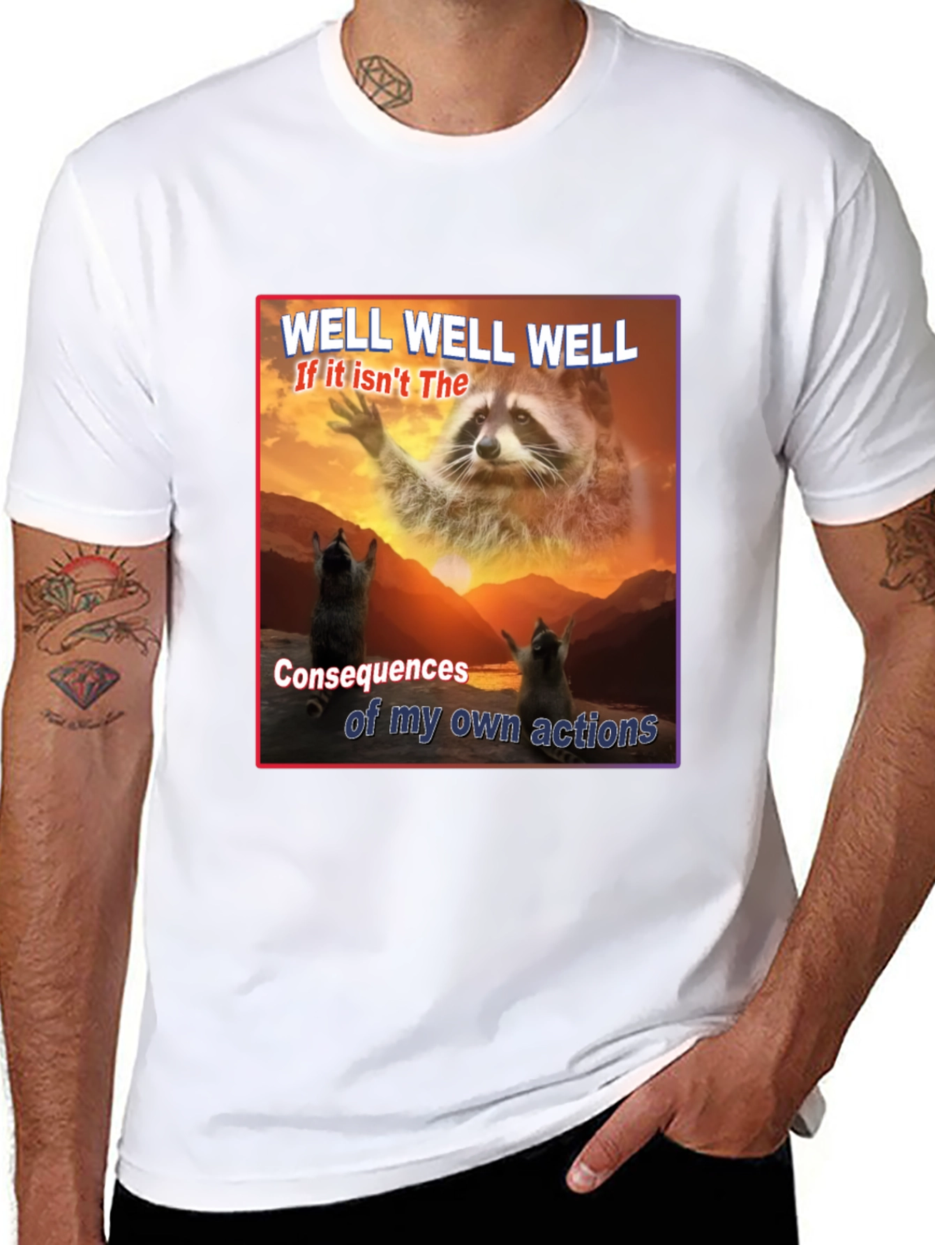 Funny Raccoon T-Shirt: Consequences of My Actions